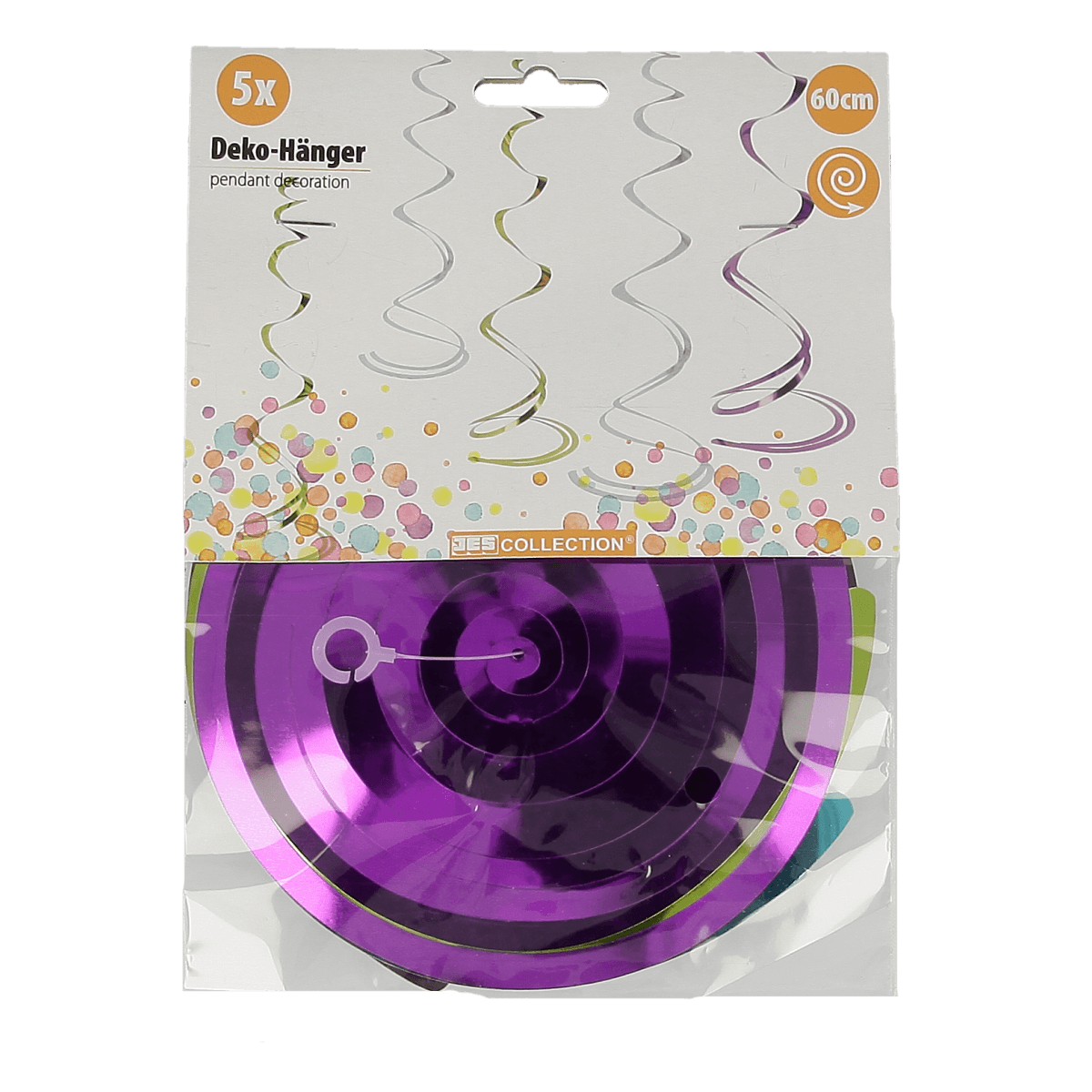 Dekoration, Deko-Hänger, Spirale, Kugelspirae, Lila Schmuck, Deko-Hänger, Girlande, Schleife, Konfetti, Spirale, Deko-Hänger, Girlande, Konfetti-Muster, Spiralen, 60 cm