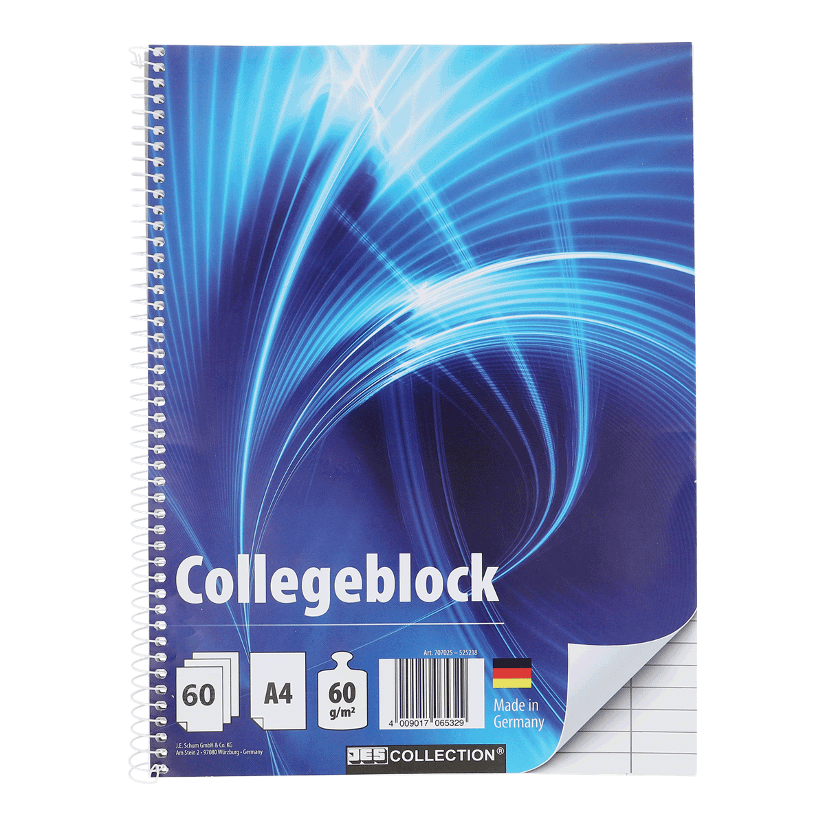 Spiralheft, Notebook, A4, 60 Seiten, Blaues Muster, Spiralblock, Notizbuch, A4, Lineaturg, 60 g/m2, Spiralblock, Notebook, A4-Format, 60 Blätter, Kunststoffspirale