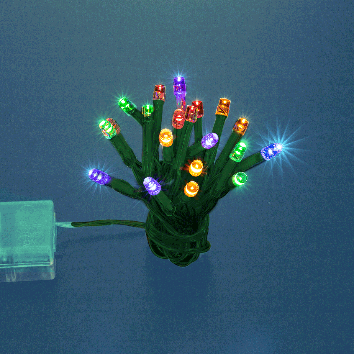 Lichterkette, LED, Weihnachtsdeko, Buchschnur, Mehrfarbig