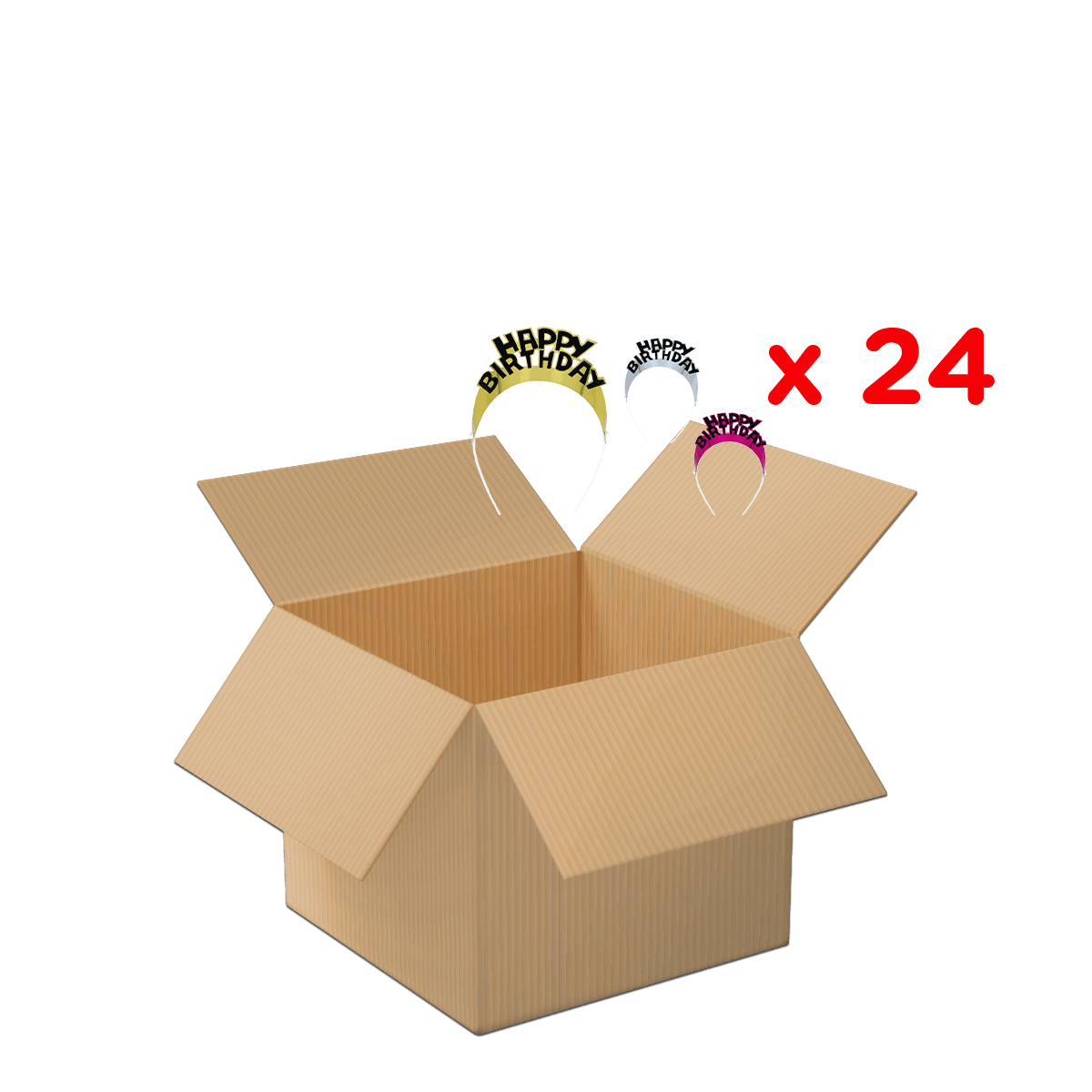 BOX, Karton, offene Box, Verpackung, Geburtstag, x24, Kartonbox, Offene Box, Geburtstagsdeko, Konfetti-Accessoires, 24 Stück
