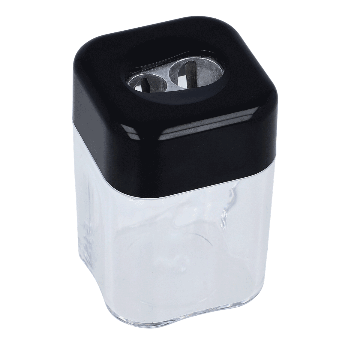 hollow-grip, salt/pepper, shaker, glass container, black-cap, Küchenwerkzeug, Schneideinheit, Klarer Kunststoff, Schwarz/Transparent, Kapselaufsatz, Schneide, Auffüllung, Nachfüllspender, Kassettenspender, Klarer Behälter