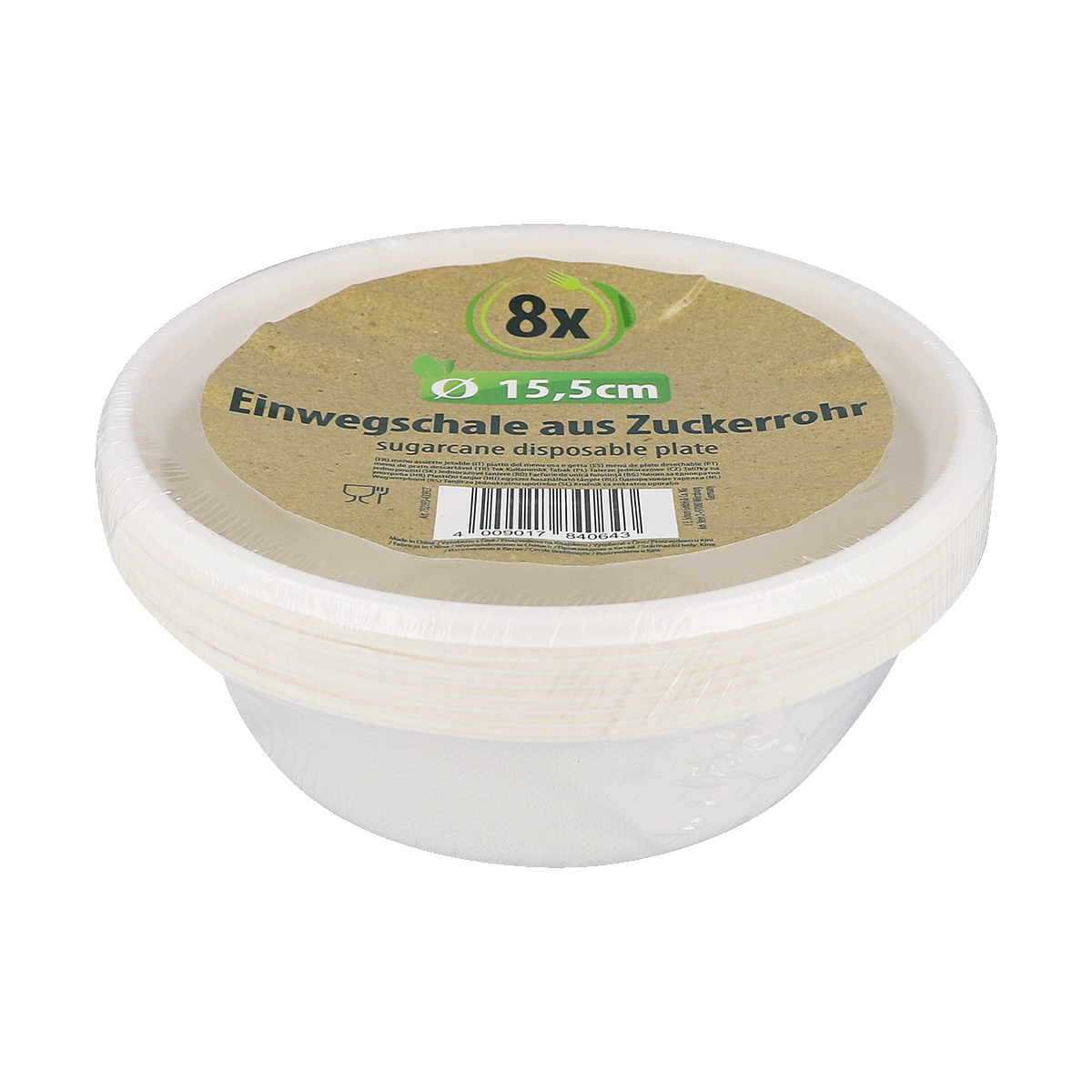 Einwegschale, Zuckerrohr, Papierplatte, 15,5 cm, Durchmesser 15,5 cm, Schüssel, Einwegschale, Zuckerrohr, Papierdeckel, 15,5 cm, Einwegschale, Zuckerrohr, Einmalplatte, Papierbehälter, Becherschale
