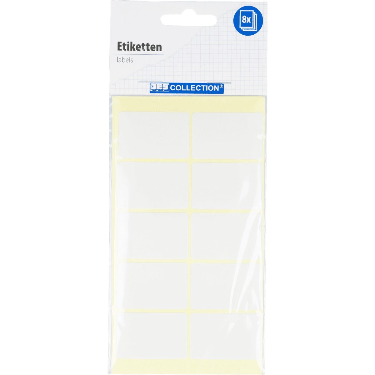 Etiketten, selbstklebend, weiß, rechteckig, 8er-Pack