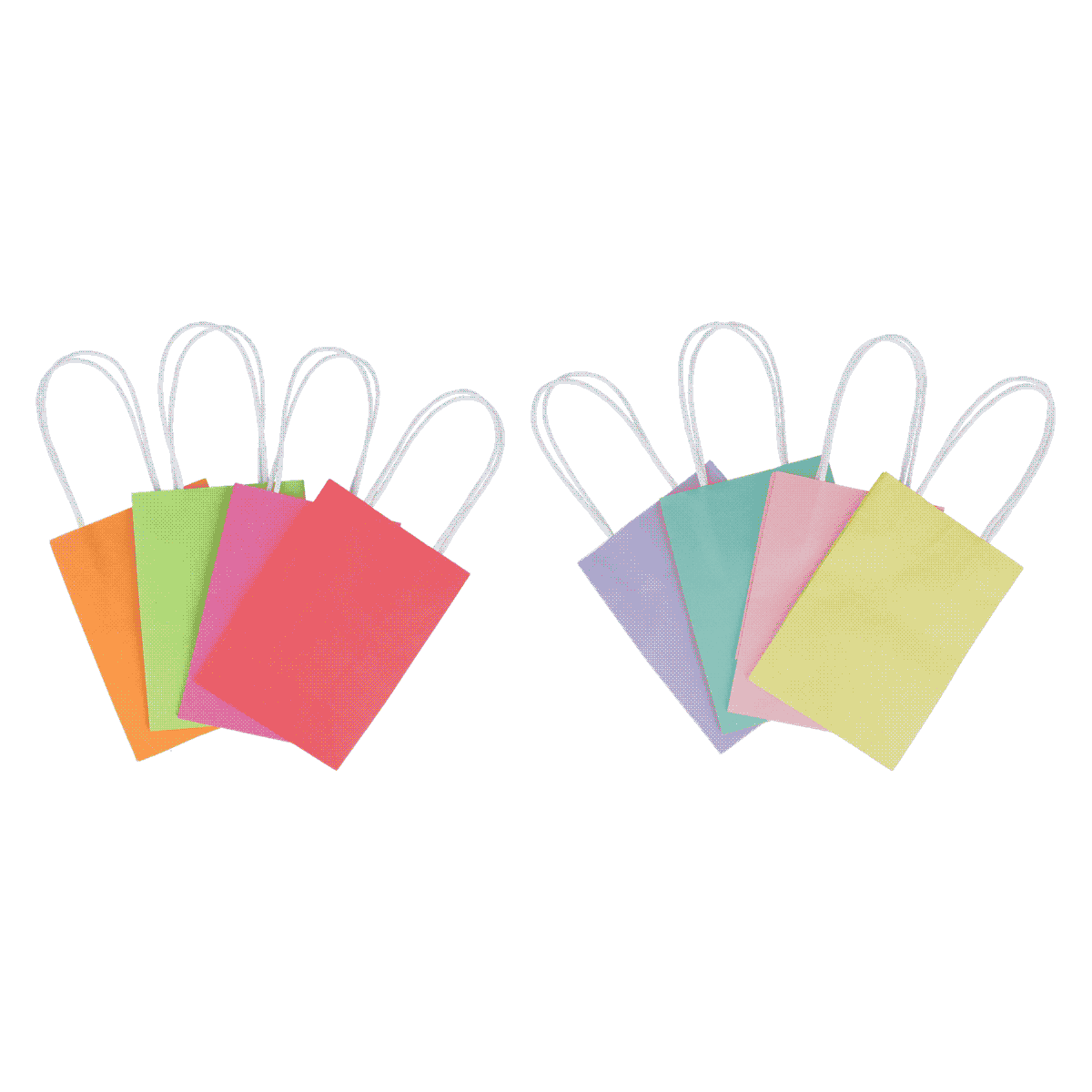kleine Geschenkbeutel, bunte Papierbeutel, Papiertragetaschen, Geschenkverpackung, Tragegriffe, Geschenktasche, Papierbeutel, bunt, Mini-Taschen, Händertaschen, Geschenktasche, Papierbeutel, Farbenmix, Schmales Gurtband, Mehrfachset