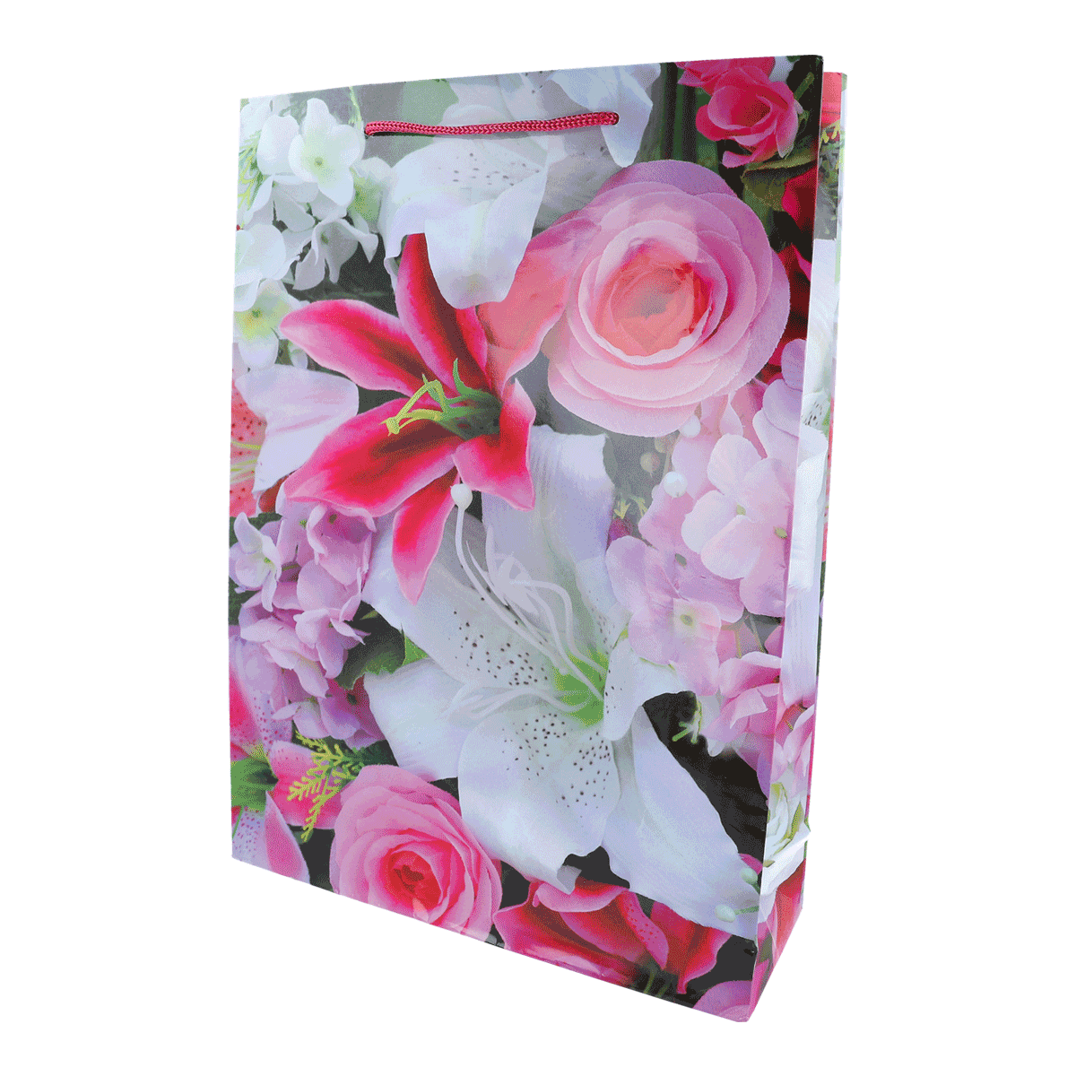 Blumenmuster, Geschenkbeutel, Blumenbeutel, Florales Design, Papiertragetasche, Blumenmuster, Geschenkbeutel, Florales Design, Papiertragetasche, Rosa Pink, Blumenmuster, Geschenkbeutel, Florales Design, Papiertragetasche, rosafarbene Rosen