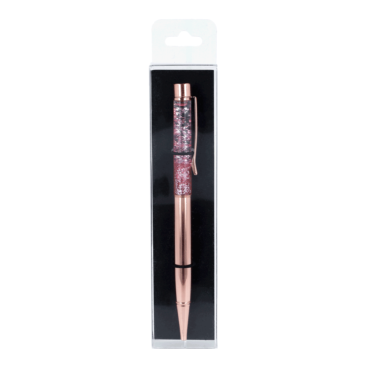 Kugelschreiber, Glitzer-Tinte, Rosegold, Kappe, Clip, Kugelschreiber, Glitzerpen, rosa Gold, Stift mit Clip, Verpackte Schreibware, ballpoint-pen, rose-gold, glitter-ink, pen-accessory, packaged-pen