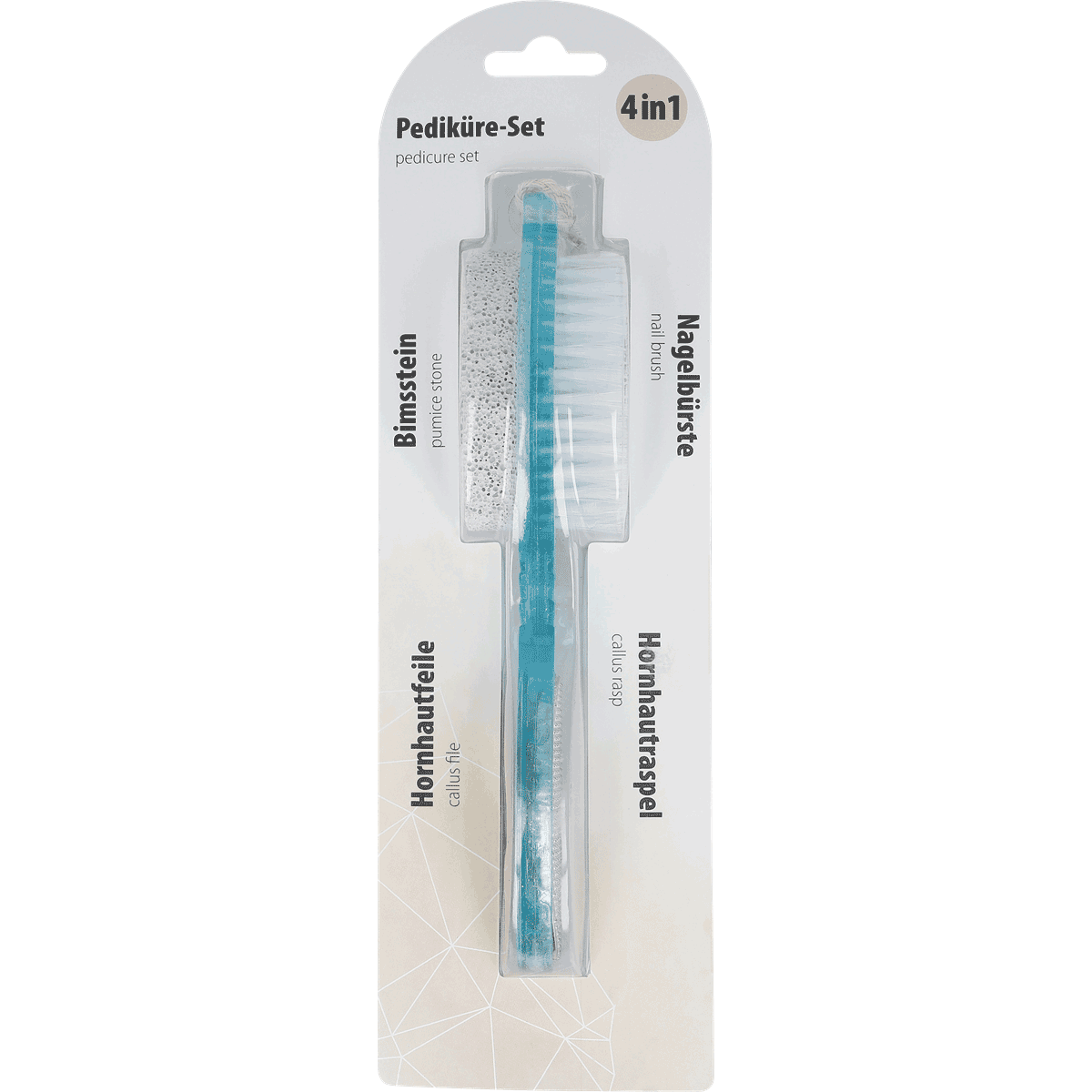 Pediküre-Set, Nagelbürste, Pumpe Stein, Maniküre- Instrument, 4 in 1, Pediküre-Set, Nagelbürste, Pumpe Stein, Nail Brush, Hygiene-Set, Pediküre-Set, Nageelbürste, Nagelpflege, Bimsstein, Harnhautrauspfele
