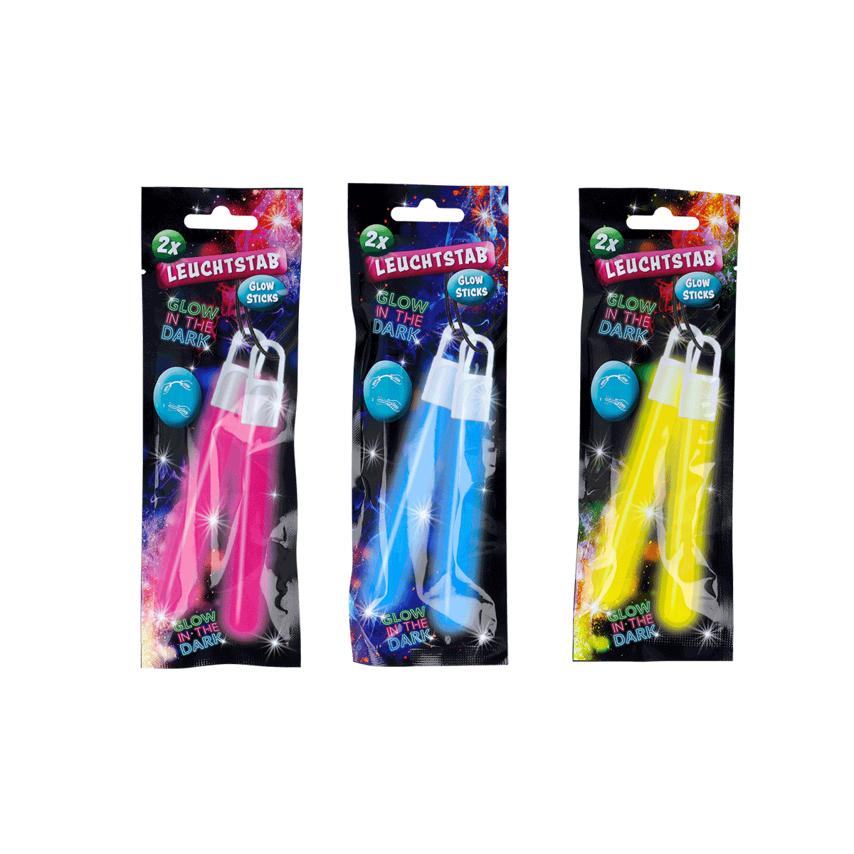 Leuchtstab, Glow-Stick, Neon, Lichtstab, 2x LEDs, Leuchtstab, Glow Sticks, Nacht, Blink, Klebepackung, Leuchtstab, Glühstab, Nachtsicht, LED, Stäbe