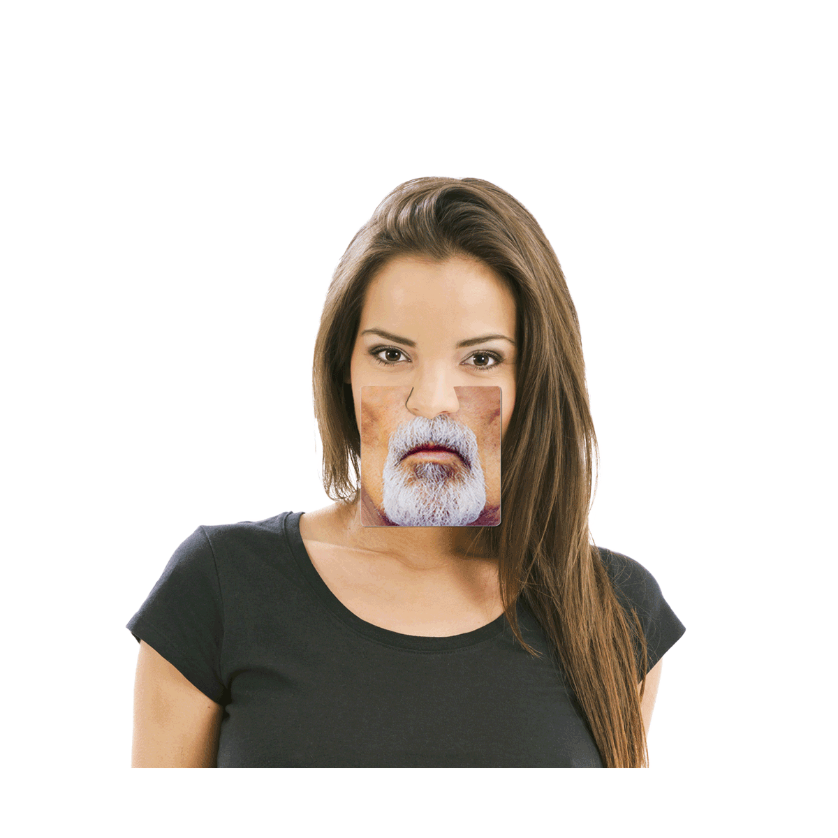 Bartbart, Gesichtsmaske, künstlicher Bart, Falscher Bart, kosmetisches Zubehör, Gesichtsmaske, Bartmaske, Beard-Patch, Gesichtssiegel, Maskenauflage, Gesicht, Bartmasken, Beard stencil?, Maskierung?, Person