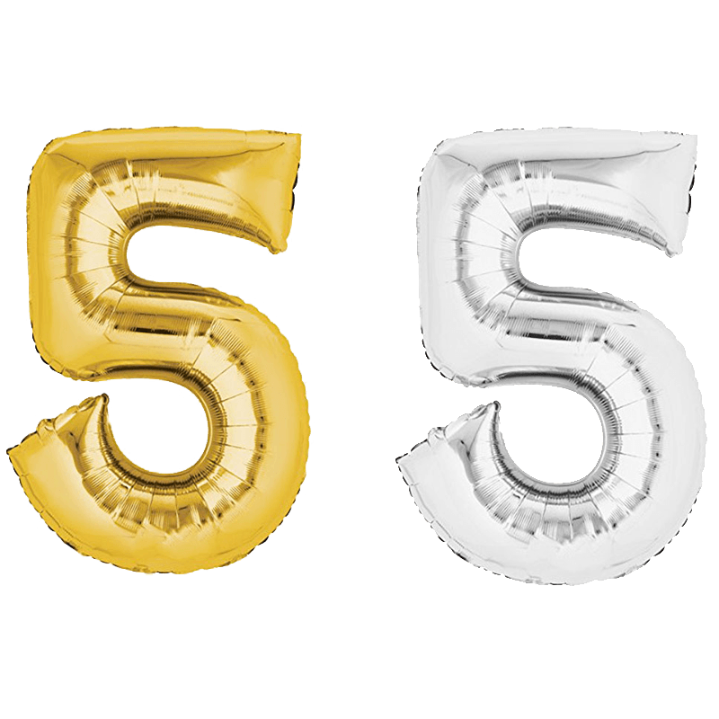 balloon, nummer 5, folienballon, gold, silver, Ballon, Aluminiumballon, Zahl 5, Gold, Silber, Ballon, Folienballon, Nummer 5, Gold, Silber