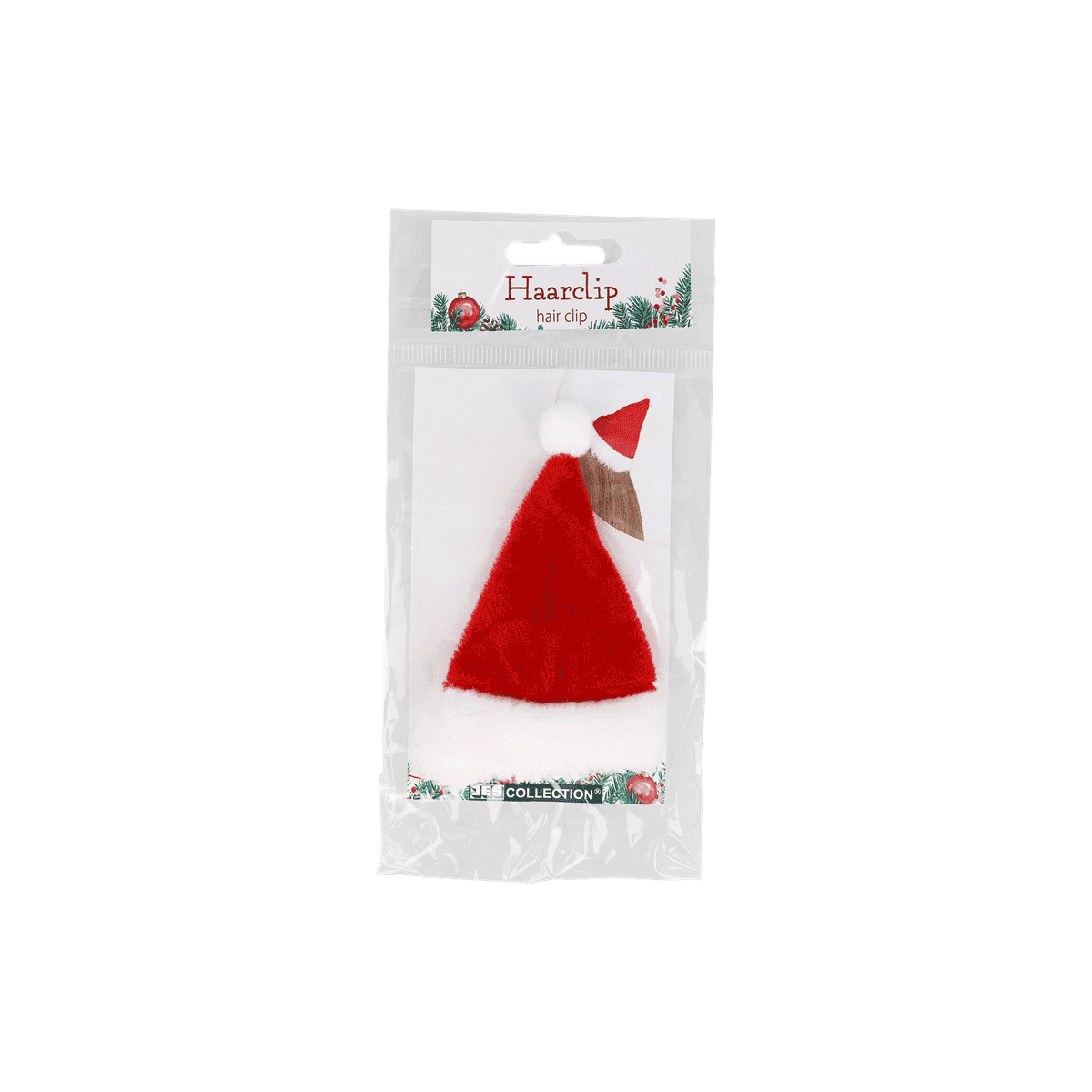 Haarclip, Weihnachtsmütze, Pompom, Rot, Weihnachten