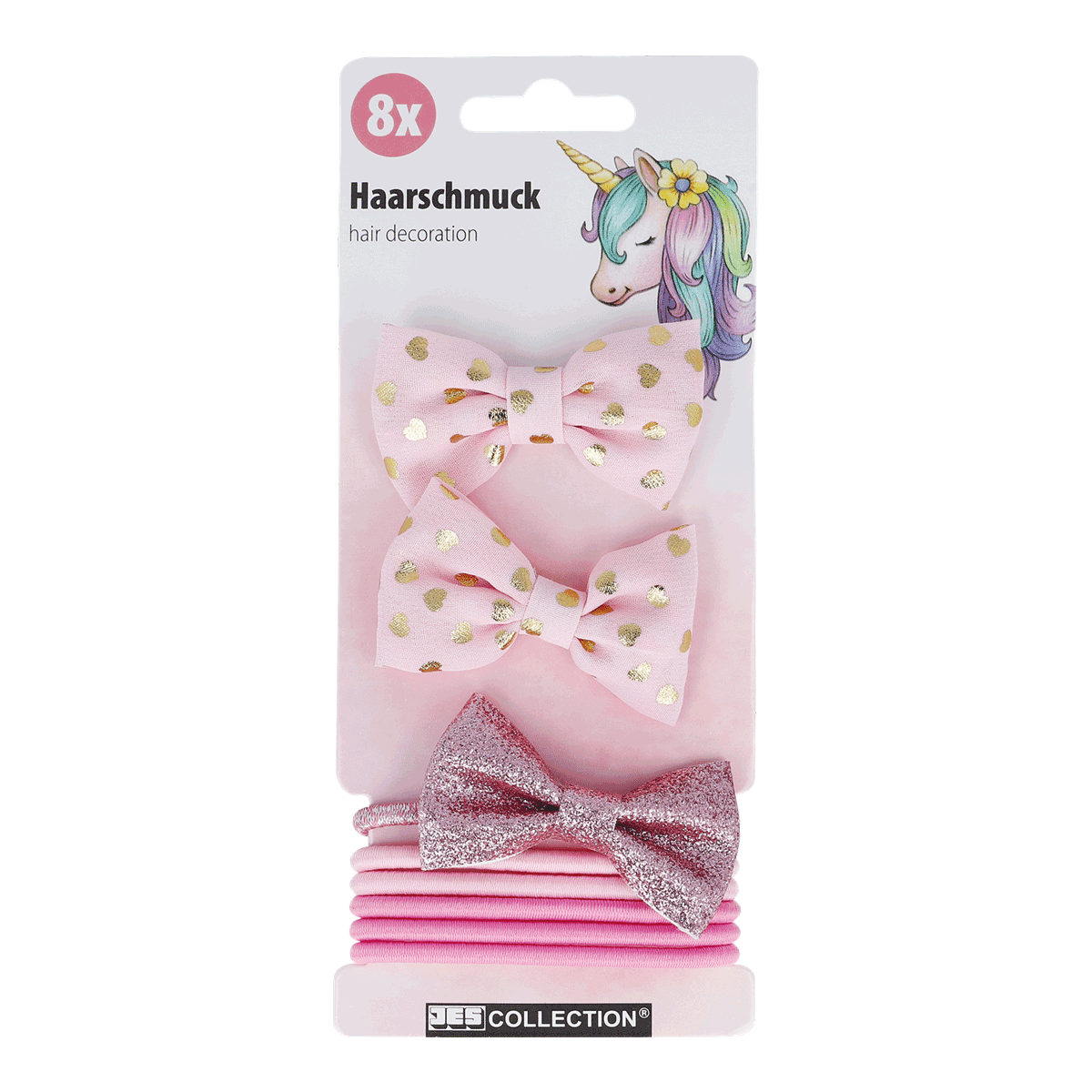 Haarschmuck, Haarband, Schleife, Glitzer, Unicornen-Design, Haarschmuck, Haarspange, Haargummi, Bobble Bow, Glitzer-Pink, Haarschmuck, Haarband, Brosche, Glitzerrose, Accessoires
