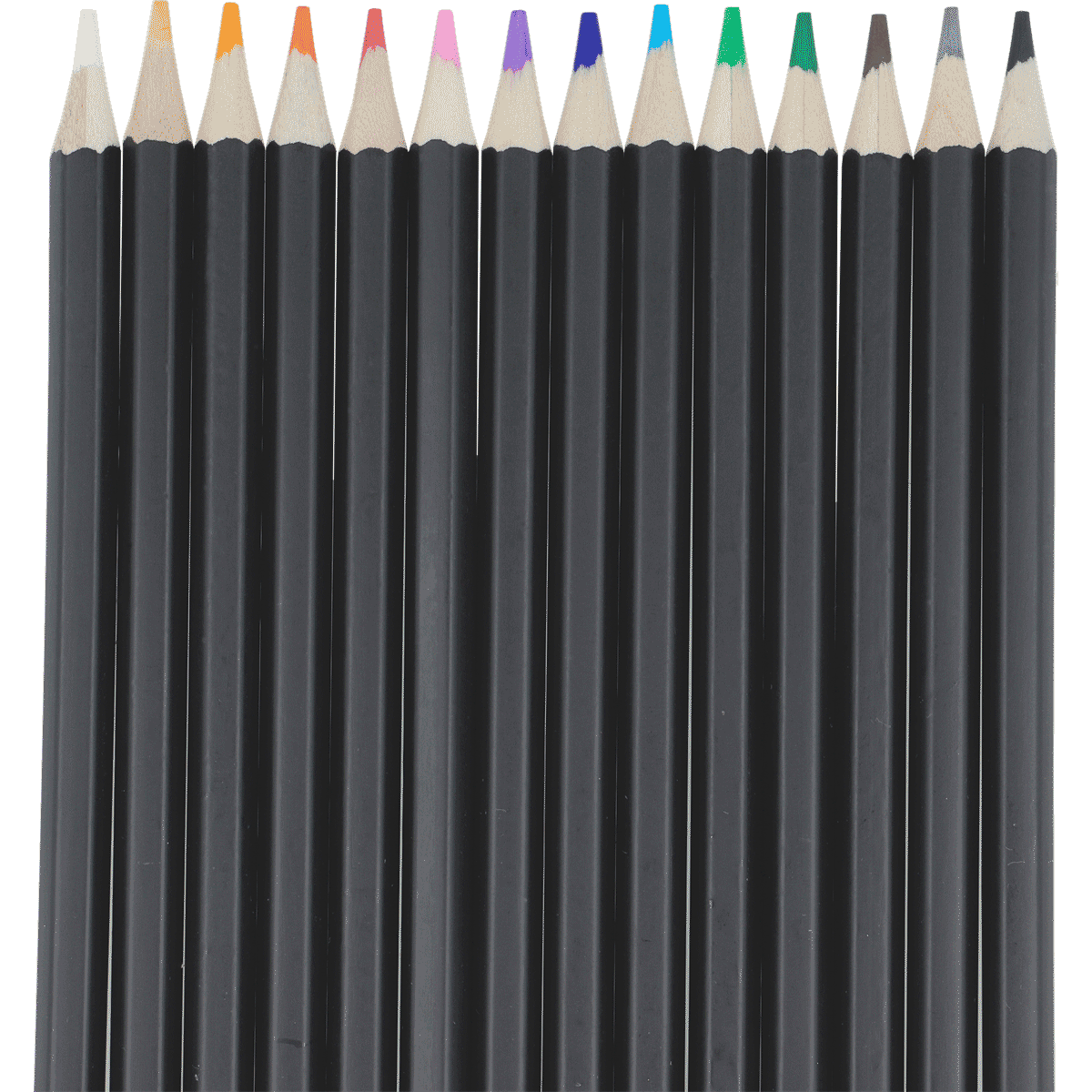 Buntstifte, Farbstifte-Set, schwarze Schäfte, mehrfarbige Minen