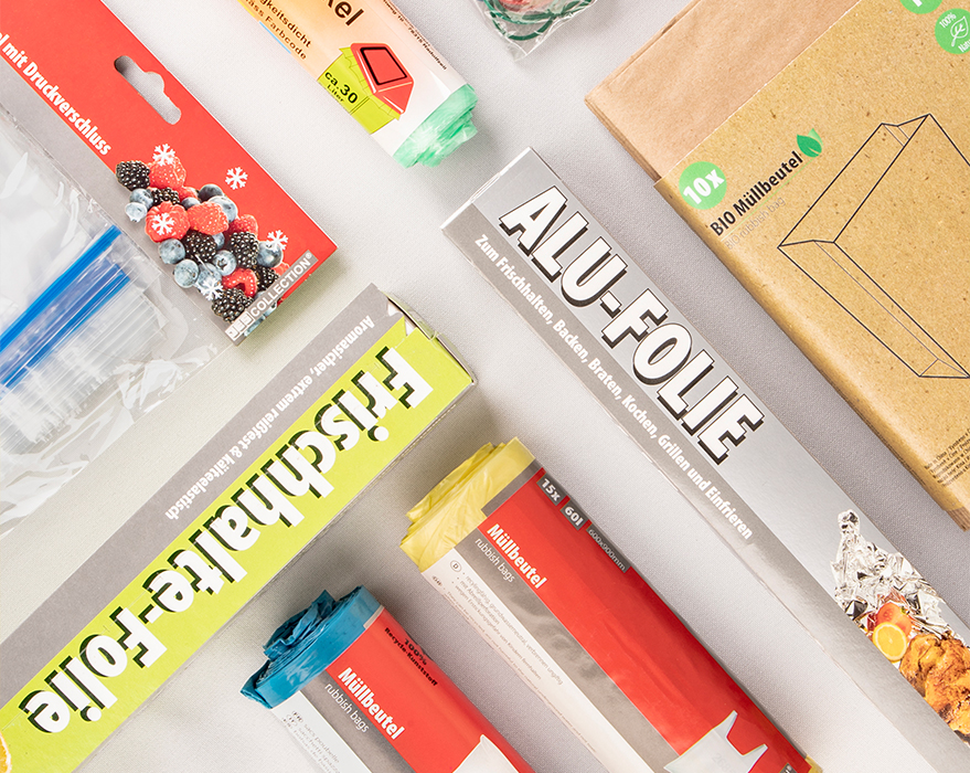 Kühlakkus, Kühlpacks, Alufolie, Müllbeutel, Folienrolle