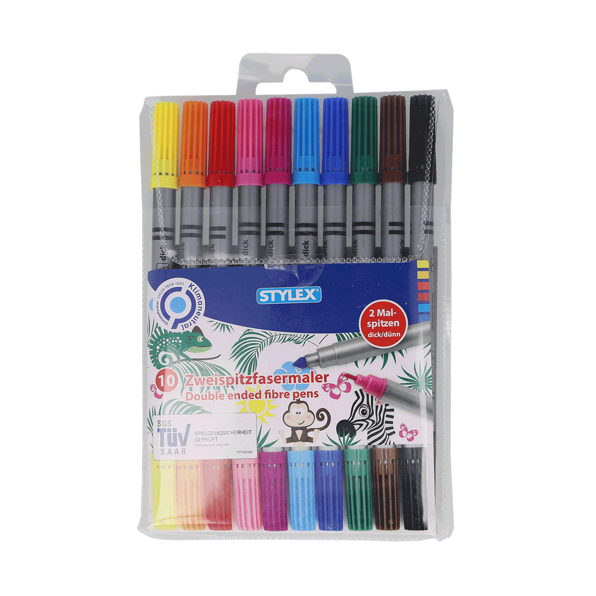 Filzstift, Marker, zweifarbige Spitzen, Farbset, Motivmarker, Filzstift, Marker, Fine Tip, Mehrfarbig, Satz 10 Stifte, Filzstift, Marker, Doppelseitig, Farbpalette, Stifte-Set