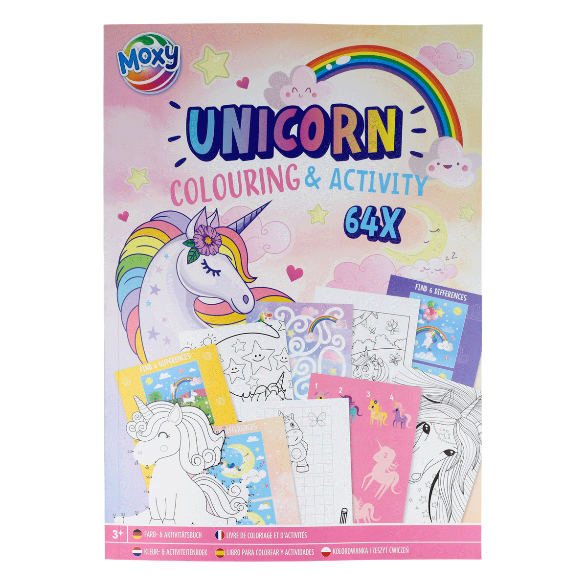einhorner, malbuch, aktivitätenbuch, ausmalvorlagen, 64x, unicorn, kolorieren, aktivität, buch, 64x, Einhorn, Ausmalbuch, Aktivitätsset, 64x, Seiten