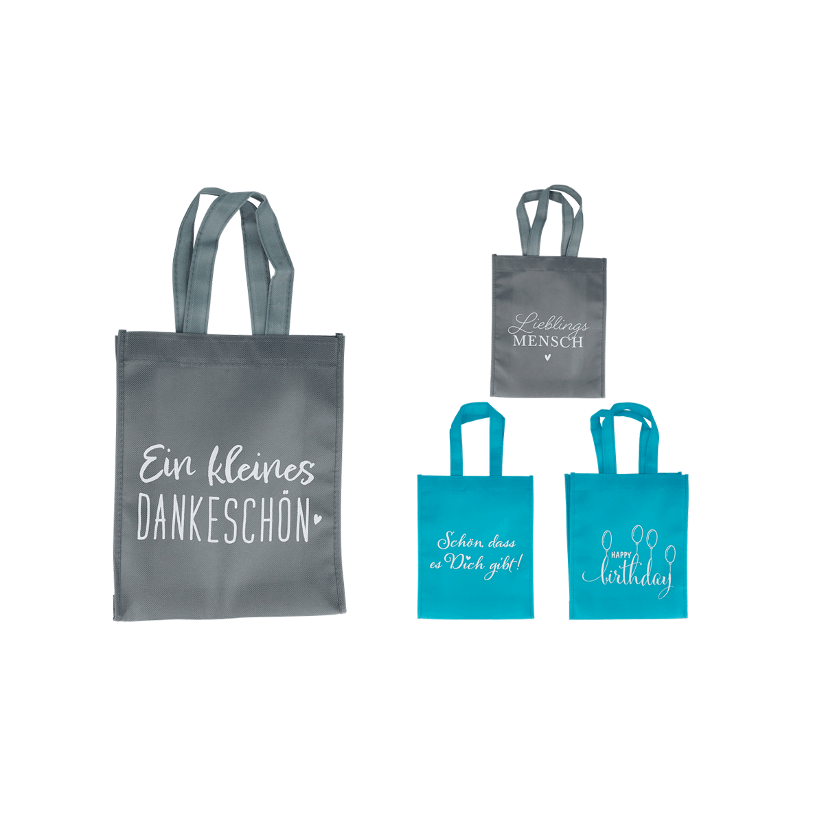 Tasche, Stofftasche, Jutebeutel, Graue Tasche, Personalisierte Botschaft, Tasche, Tragetasche, Bedruckt, Grau, Geschenkidee, Tote-Tasche, Graue Tasche, Geschenketasche, Bedruckte Sprüche, Beutel-Set