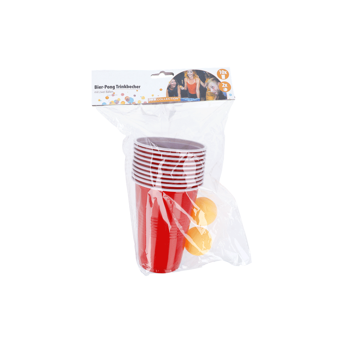 Bierpong-Becher, rote Einwegbecher, Kunststoff, Bierpong-Bälle, Partyspiel-Set