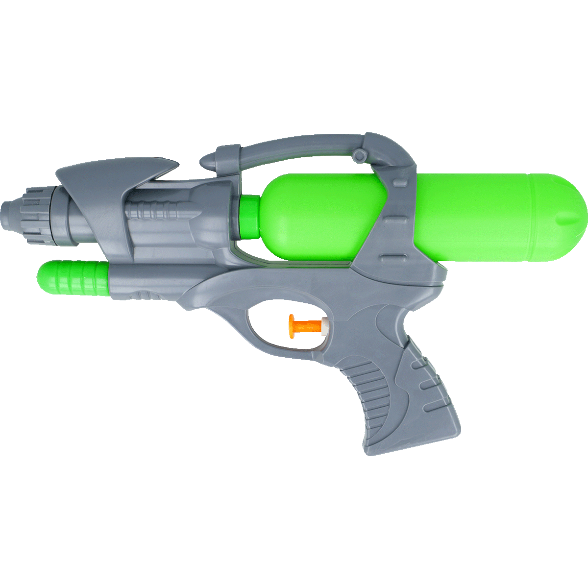 Wasserpistole,  Spielzeugpistole, grüner Tank, Kunststoff, in der Hand gehalten, Spielzeug, Wasserpistole, Grün, Gummi, Pistole, Spielzeug-Pistole, Wasserpistole, Graues Modell, Grüner Tank, Schuss-/Druckmechanismus