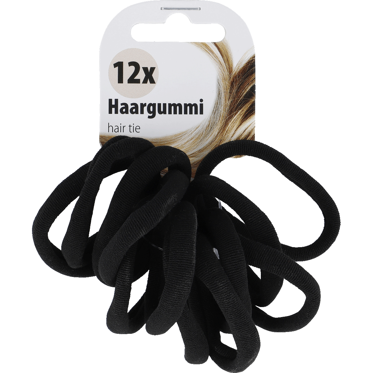 Haargummi, Schwarz, Gummi, 12 Stück, Haarband, Haargummi, Klammerlos, Schwarz, Stretchy, Hair tie, Haargummi, Hair tie, Schwarz, Elastisch, Bundel