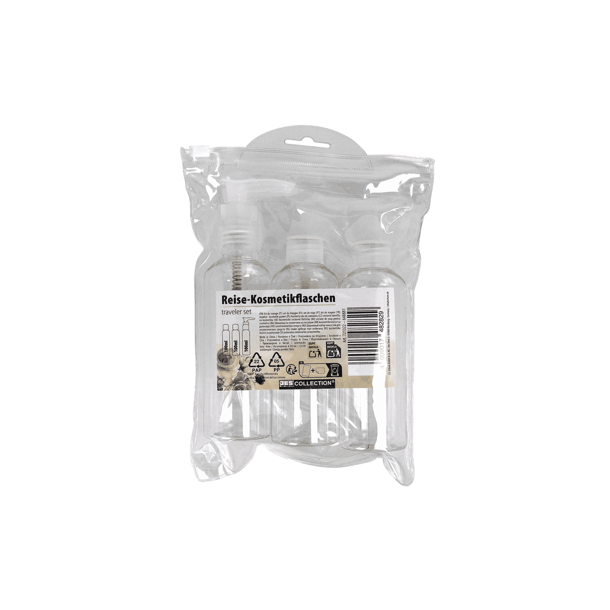 Reiseflaschen, Kosmetikflaschen, Travel set, Flaschenverschluss, 透明包装, Reiseflaschen, Kosmetikflaschen, Travel set, Kunststoff, transparent, Reiseflaschen, Fläschchen_set, Kosmetik, transparent, Packung
