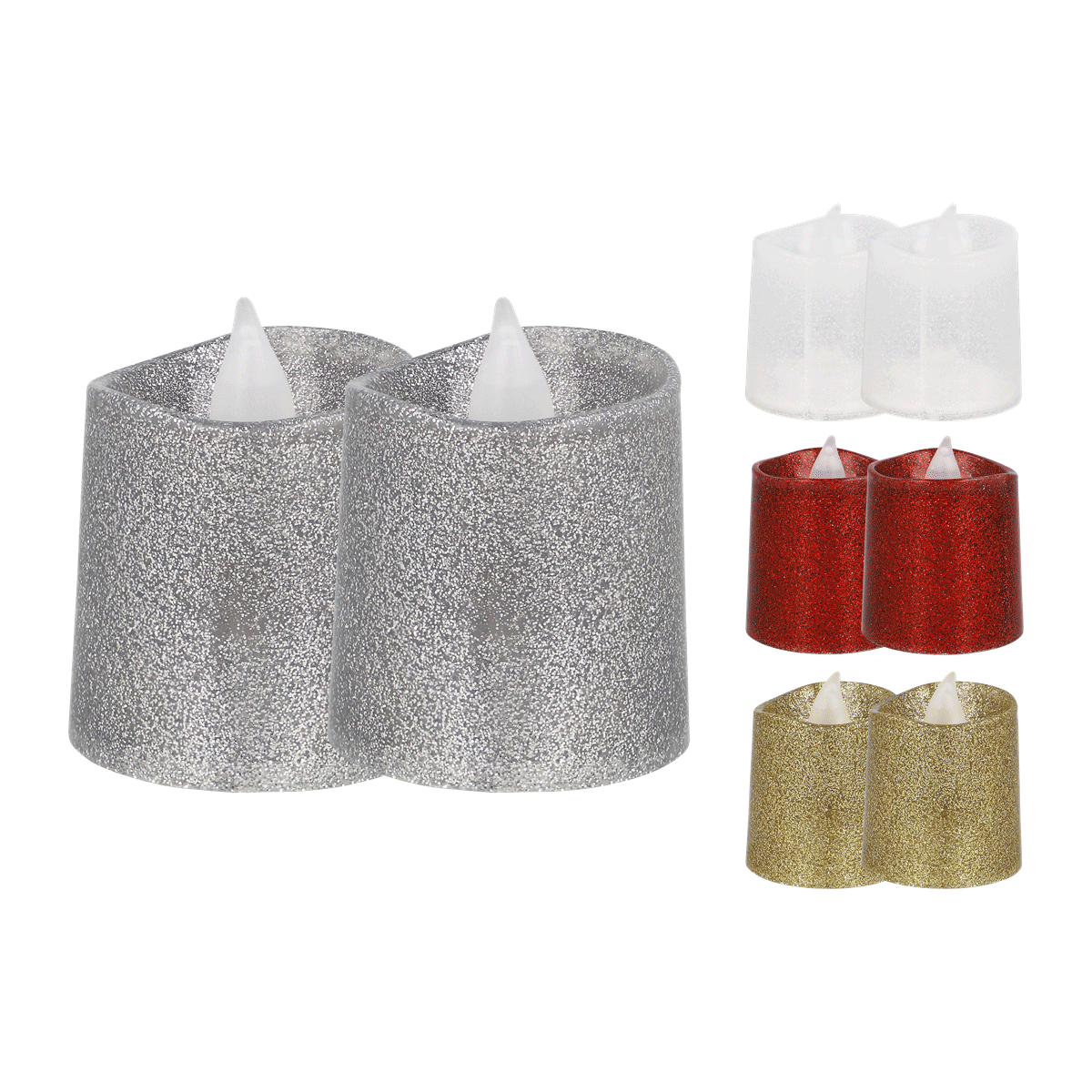 Tischkerzen, Glitzer, Kegelkerzen, Kerzenset, Glitzerfarben