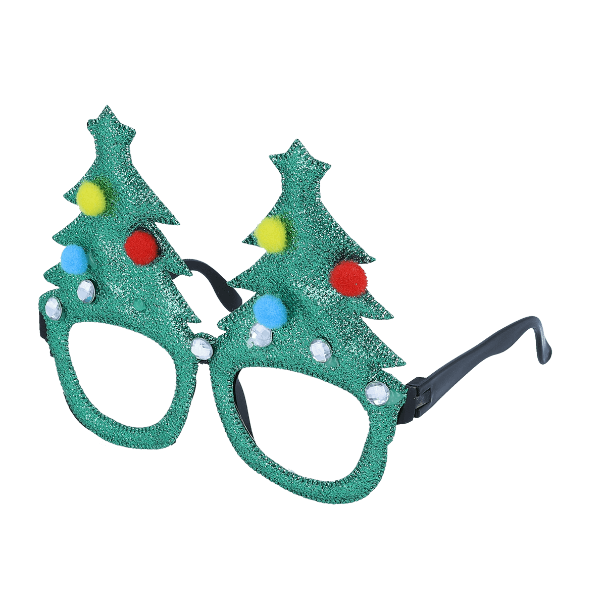 Weihnachtsbrille, Tannenbaum-Design, Glitzer-Gläser, Maske, Weihnachtsaccessoire