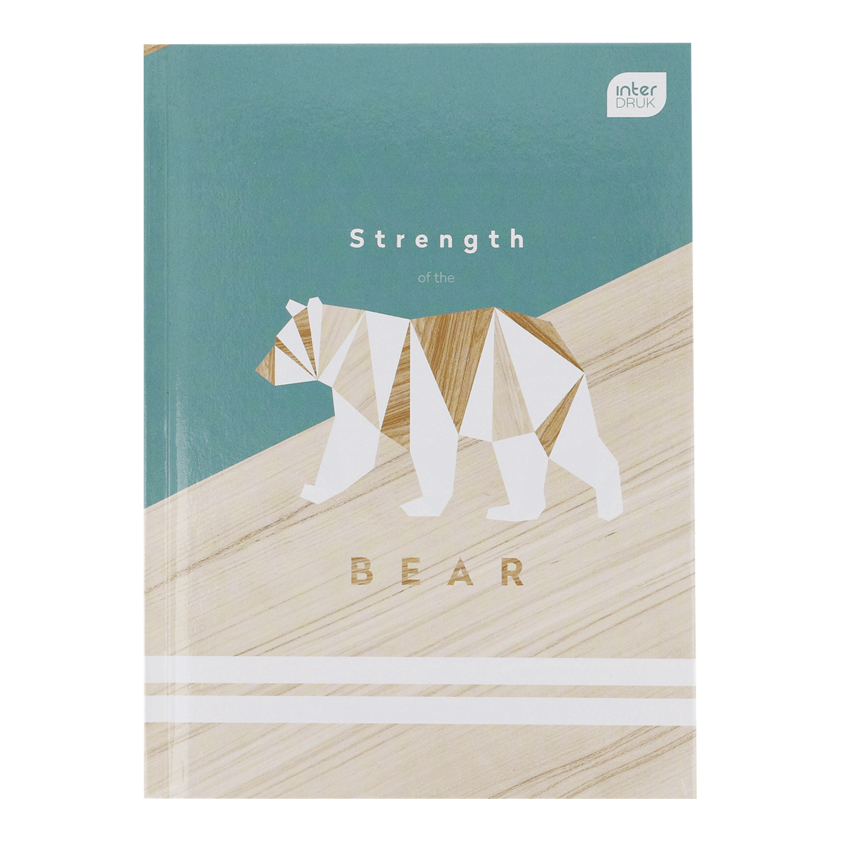 Notizbuch, Hardcover, Bär, Geometrisch, Holzoptik, Notizbuch, Bear, Geometrisch, Tiger-Illustration, Holzoptik, notebook, bear, geometric, cover, wooden