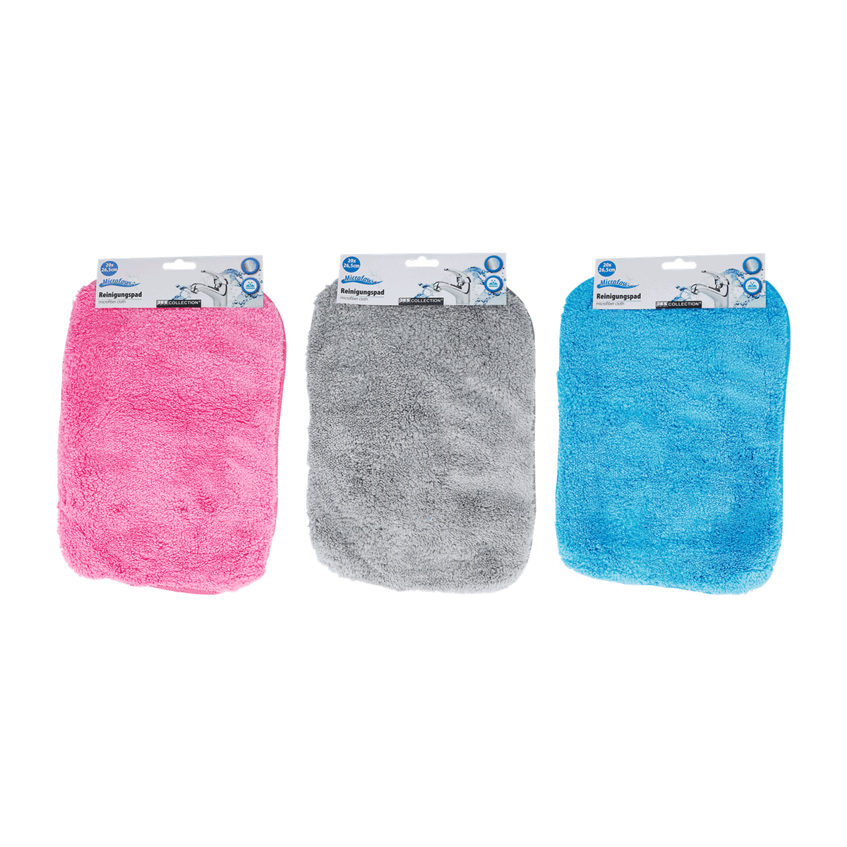Reinigungspad, Mikrofasertuch, Waschbar, Pink, Grau, Blau, Reinigungspad, Mikrofasertuch, Putzpad, Waschbares Tuch, drei Farben, Reinigungspad, Waschbare Schrubber, Microfaser, Putzpad, Farbige Spülpad