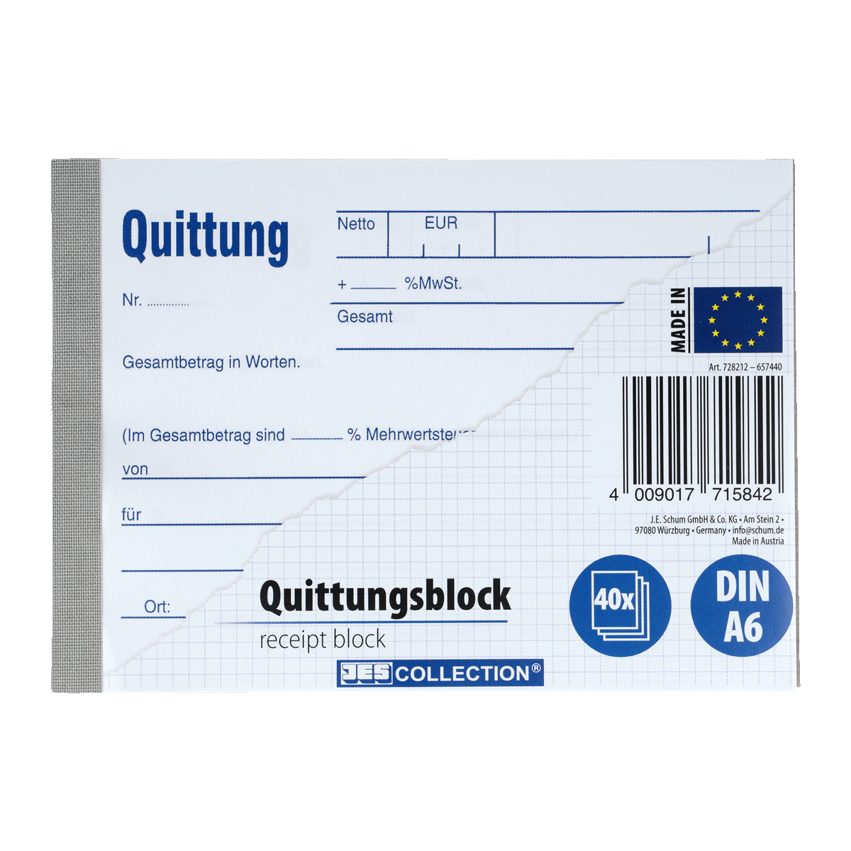 Quittungsblock, Rechnung, DIN A6, 40x, Quittung, Beleg, Belegblock, Quittung, DIN A6, 40x, Quittung, Beleg, Quittungsblock, DIN A6, Rechnungsvordruck