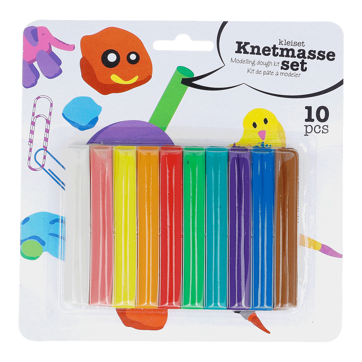 Knete, Modelliermasse, Kunstset, Kinderbastelset, Farben Set, Knete, Modelliermasse, Farben, Set, 10 Stück, Modelliermasse, Knetmasse, Knetset, Baustoff, Farbenstifte