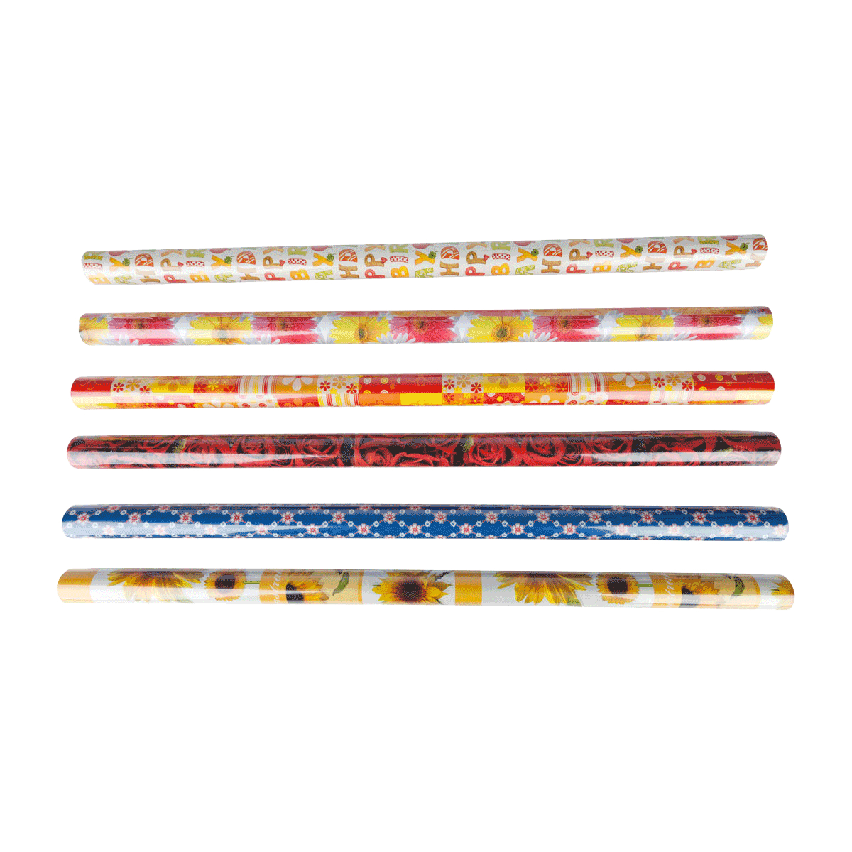 Verpackung,  Geschenkpapier,  Rollen,  Muster,  Dekoration, papierrollen, Geschenkpapiere, Blumenmuster, Sonnenblumen, Mustermix, 塑料薄膜卷, 彩色花纹, 派对装饰, 包装纸卷, 花卉图案