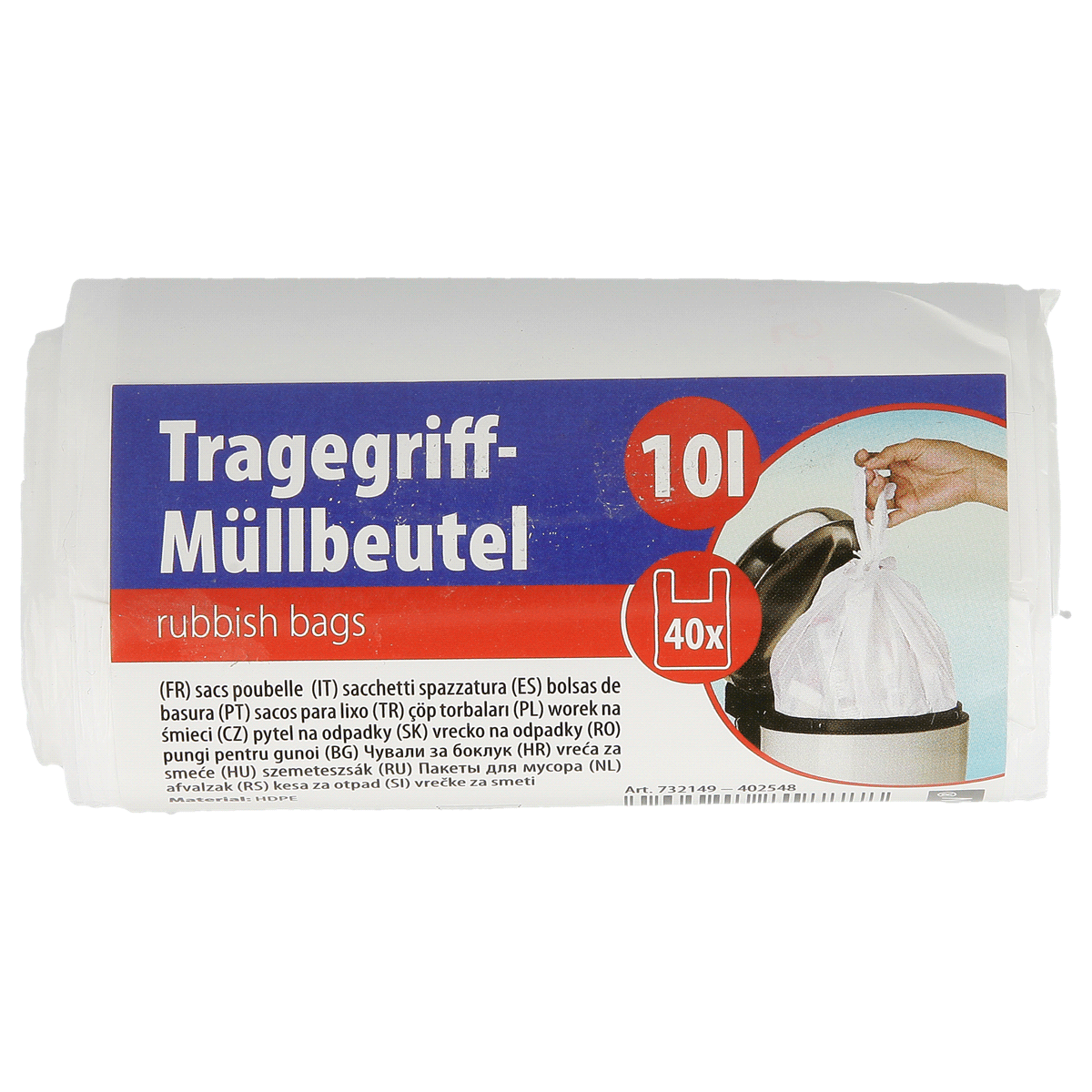 Müllbeutel, Tragegriff, 10l, Rubbish bags, Beutel, trash bags, Müllbeutel, 10l, 40x, Rollen, trash bags, rubbish bags, 10l, 40x, Rollen