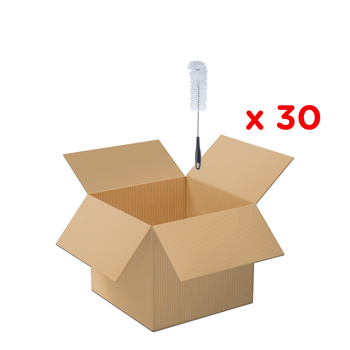 Karton, offene Box, Verpackung, Versand, Boxen-Set, Kartonbox, Verpackung, Karton, Box, Reinigungsbürste, Box, Karton, Verpackung, Spülbürste, 30er-Pack