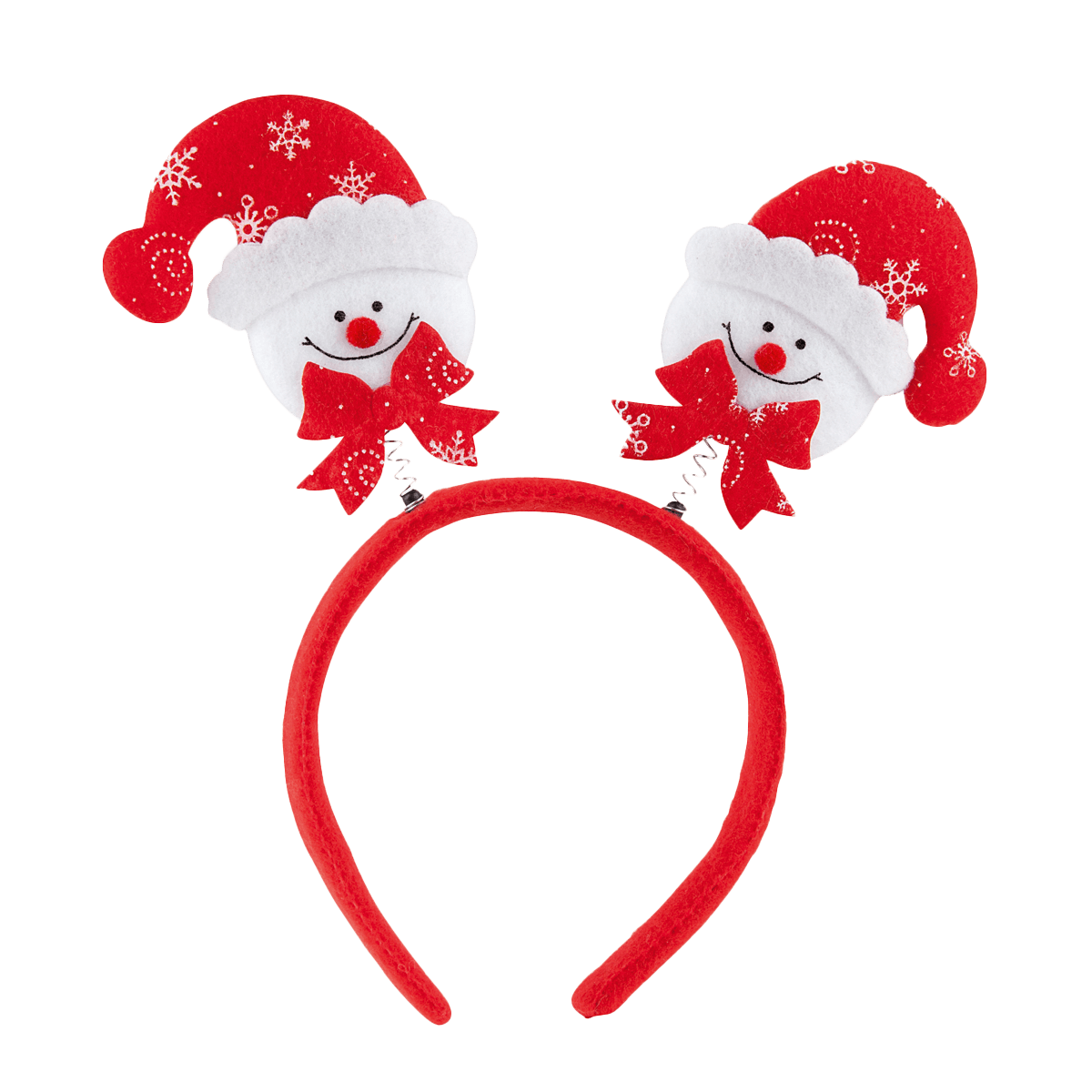 Weihnachtskopfschmuck, Kopfschmuck, Christbaumschmuck, Rot, Gestell mit Schneemännern