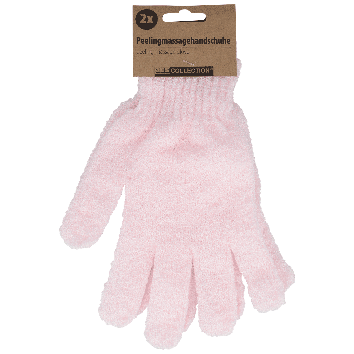 Peelinghandschuhe, Massagehandschuhe, 2er-Set, Rosa, Textil