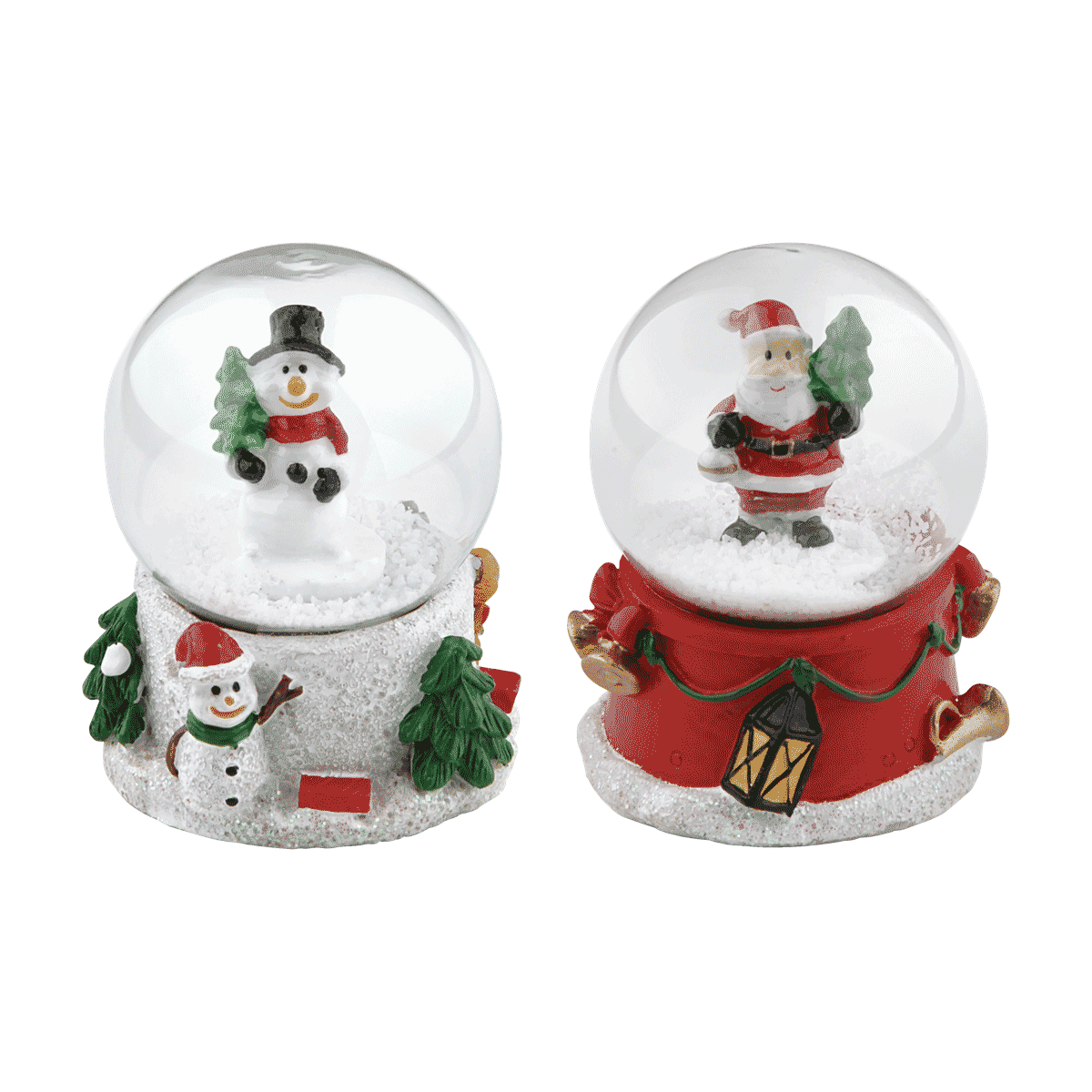 Schneekugel, Schneemann, Weihnachtsdekoration, Glaskugel, Häuschen/Schneefigur