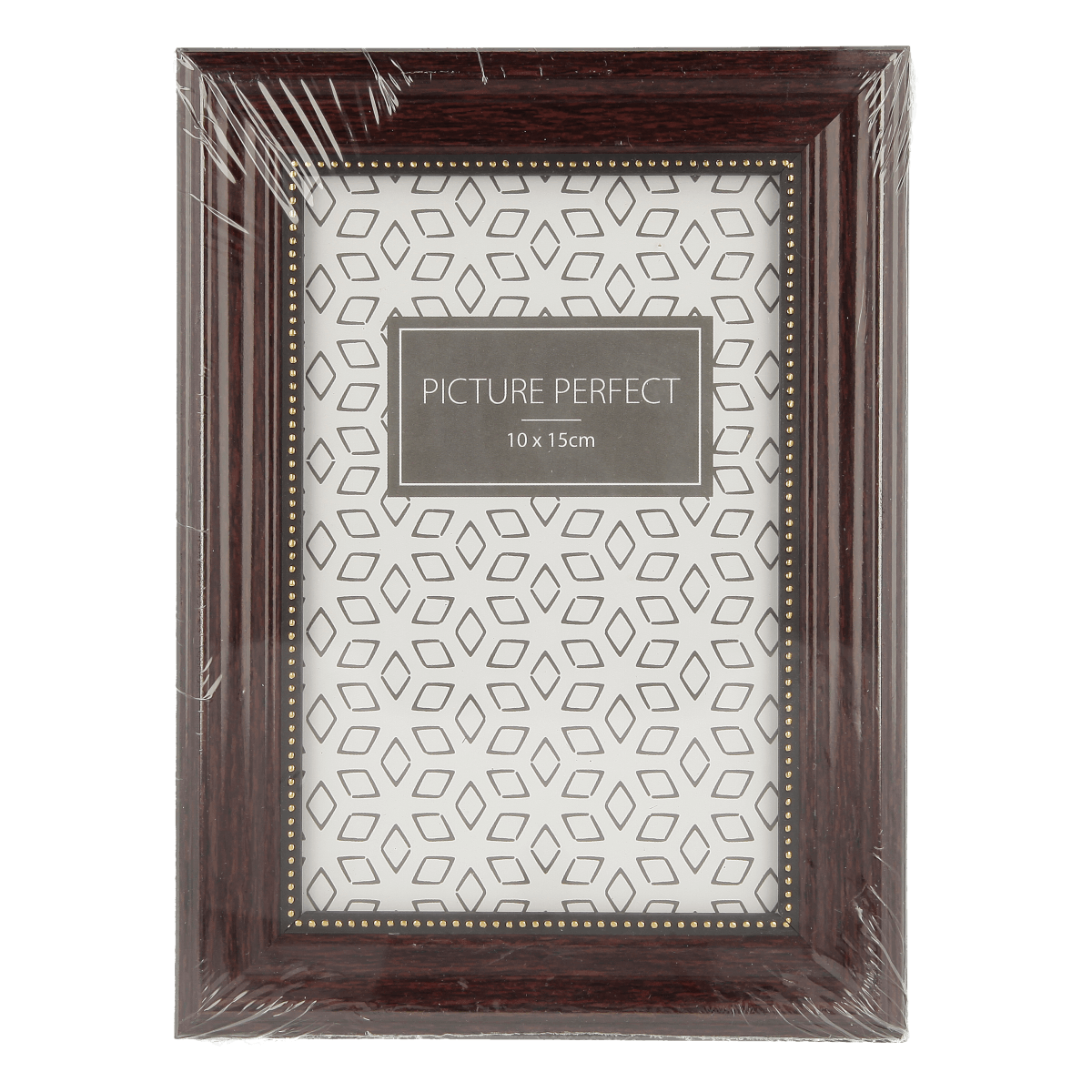 Bilderrahmen, Rahmen, Holzrahmen, Dunkelbraun, Musterrahmen, rahmen, holzrahmen, fotoRahmen, mustermann, wanddekoration, picture frame, Holzrahmen, Perlrand Beads, geometrisches Muster, 10x15 cm