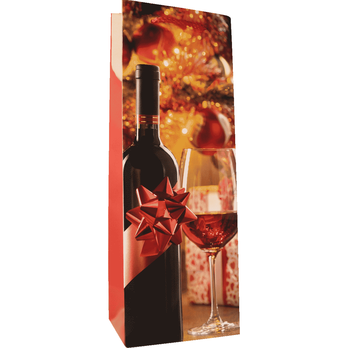 Wein, Rotwein, Geschenkverpackung, Flasche, Weinglas