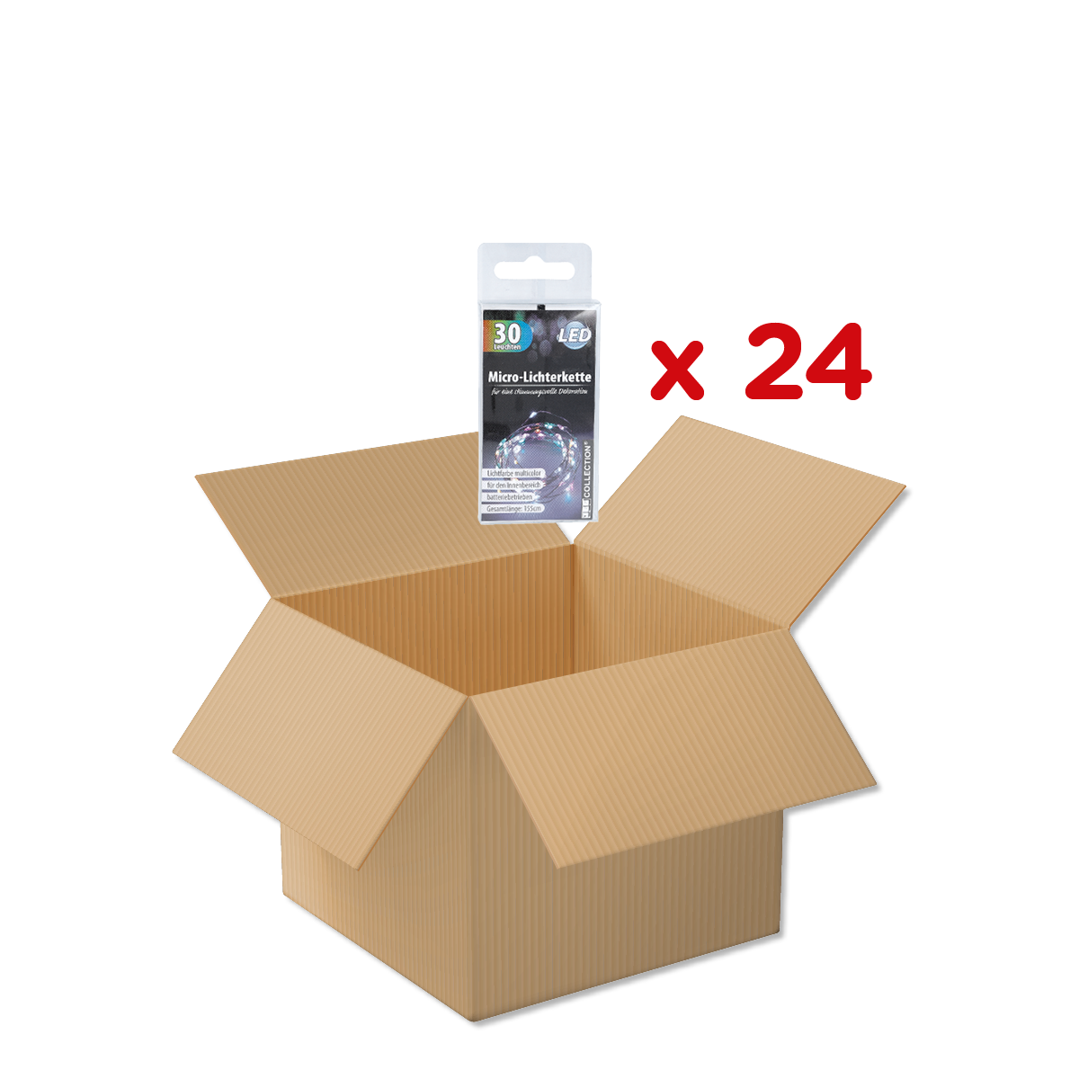 LED, Lichterkette, Micro-Lichterkette, Box, Packung, LED, Lichterkette, Micro-Lichterkette, Kartonschachtel, 24er Pack, LED, Lichterkette, Micro-Lichterkette, Baumaterial, Kartonbox