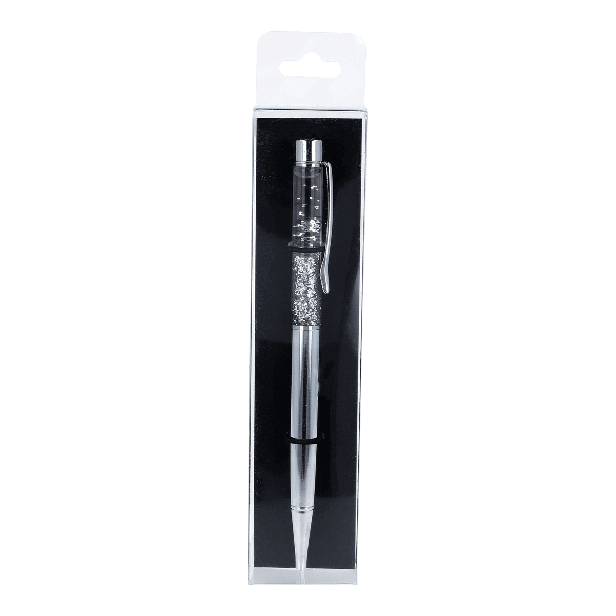 Kugelschreiber, Glitzer, Stift, Silber, Kappe, Kugelschreiber, Stoßsicher, Klickmechanismus, Silberfarben, Glitzer-Design, Kugelschreiber, Glitzer, Silber, Kein Markenname, Schreibgerät