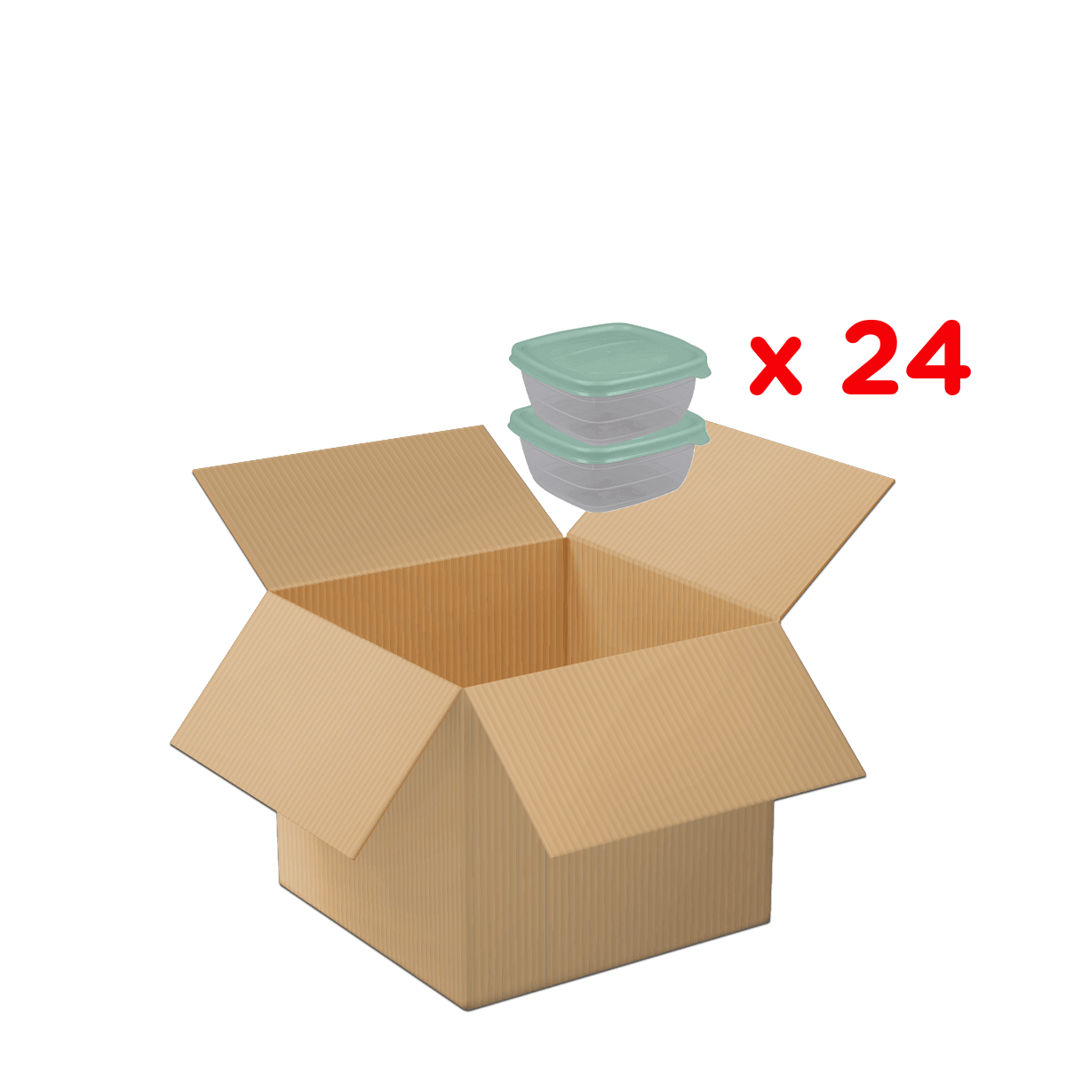 Kartonbox, Aufbewahrungsbehälter, stapelbare Boxen, grüne Deckel, 24er Pack, Glas-Lebensmittelbehälter, stapelbar, mit Deckel, Plastik, Setzt 24, Kartonbox, Aufbewahrungsbox, Behälter-Set, Aufbewahrung, Karton
