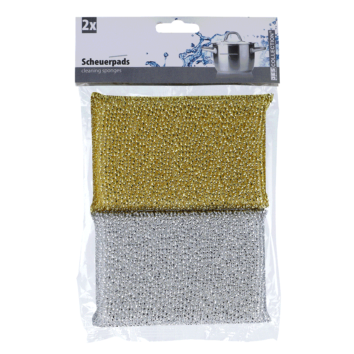 Scheuerpads, Cleaning sponges, Glitzer-Perlen, Gold/Silber, 2er Pack, Scheuapads, Cleaning sponges, Beads, Glitter, Set of two, Scheuerpads, Cleaning sponges, Glitter pad, Schwammplatten, Glitzer-Scheuerpad