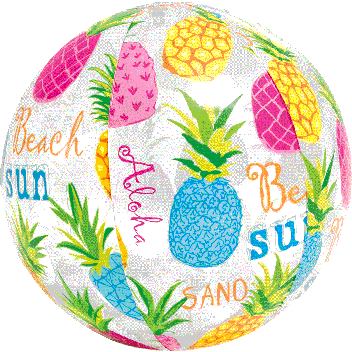 Ballon, Strand, Ananas, Muster, Sommerfarben, Ballon, Strand, Ananas, Bunt, Sommer, Beachball, Ananas Muster, Bunt, Aufblasbar, Sommerzubehör