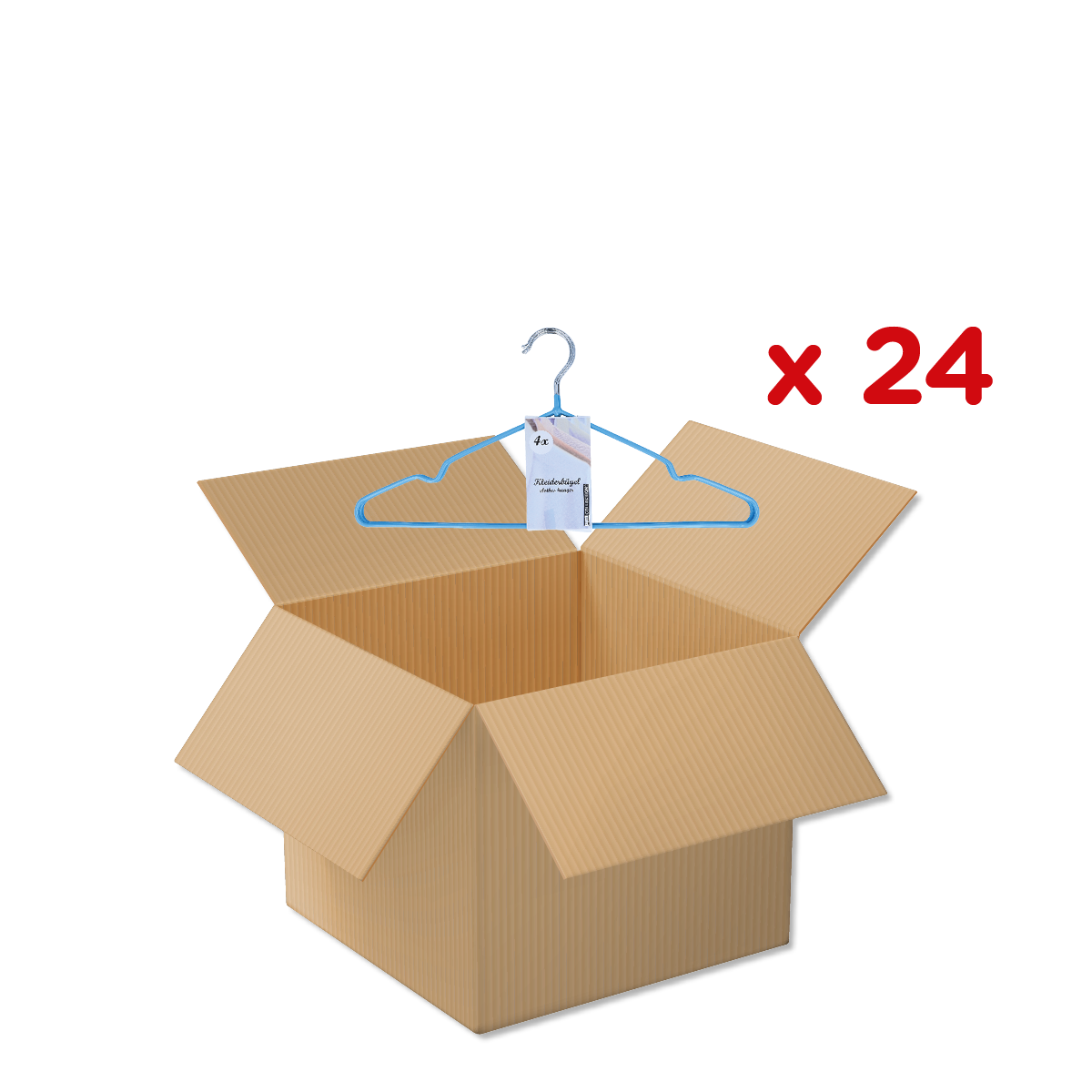 Kartonbox, offene Box, Verpackung, Kleiderbügel, 24, Kleiderbügel, Hänger, Kleiderbügel-Set, Aufbewahrung, Boxen-Accessoire, Kleiderbügel, Hängebügel, Aufbewahrung, Kartonschachtel, Paketversand