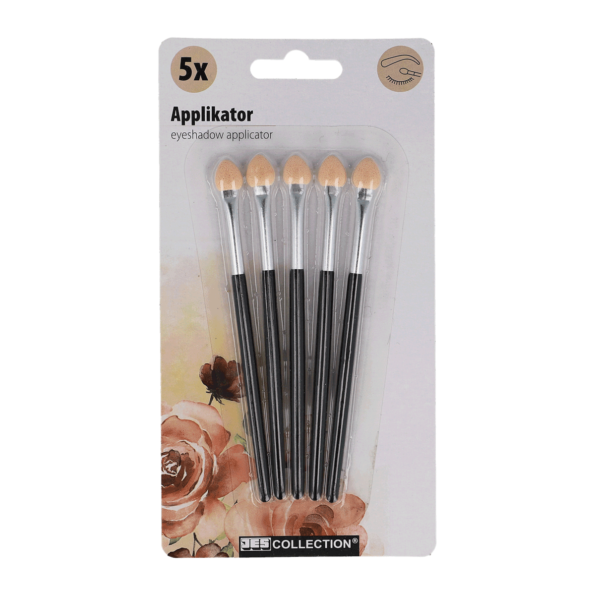 Make-up, Lidschatten, Applikator, Schwämmchen, Pinsel, Eyelid/eye shadow applicator, Make-up-Pinsel, Applikatoren, Schwämme, Fünfer-Set, Augenlid-Pinsel, Make-up, Pinsel-Set, Pfirsich-Schwämme, Blumenmuster