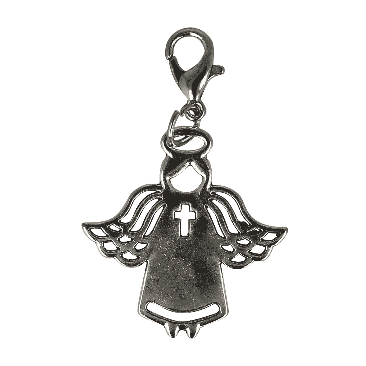 Engelanhänger, Angel Anhänger, Kettenanhänger, Hängender Anhänger, Metallic Charm, Engel Anhänger, Schmuckanhänger, Hängender Anhänger, Cross-Detail, Metall, Engel-Anhänger, Christenkreuz-Motiv, Schnalle, Metallanhänger, Tragekette