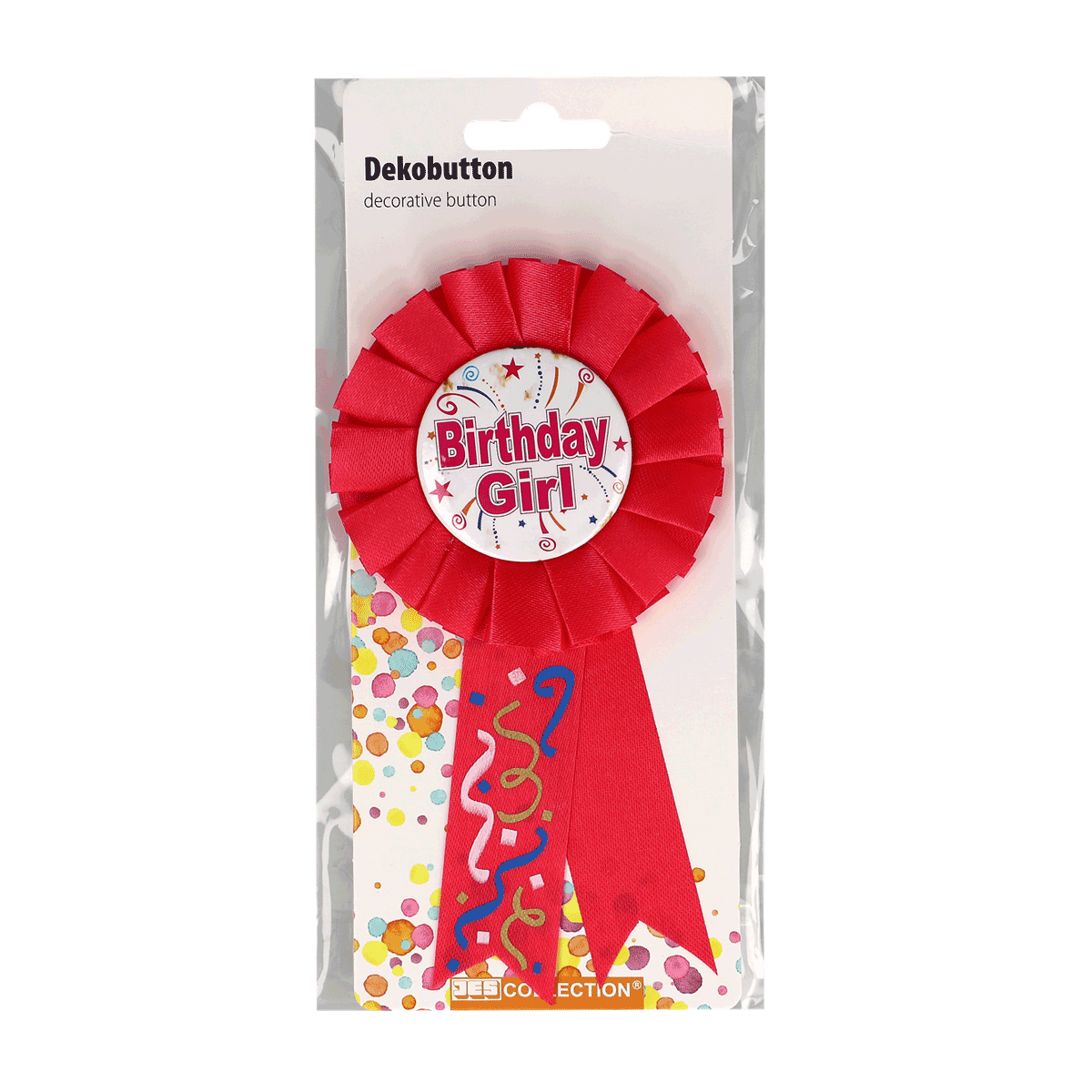 Birthday button, Roter Ribbon, Dekorationsknopf, Geburtstagsfeier, Rosette, Birthday button, Rosette, Dekorationsknopf, Band, Partyzubehör, Birthday Abzeichen, Rote Rosette, Dekoratives Knöpchen, Band, Party-Dekoration