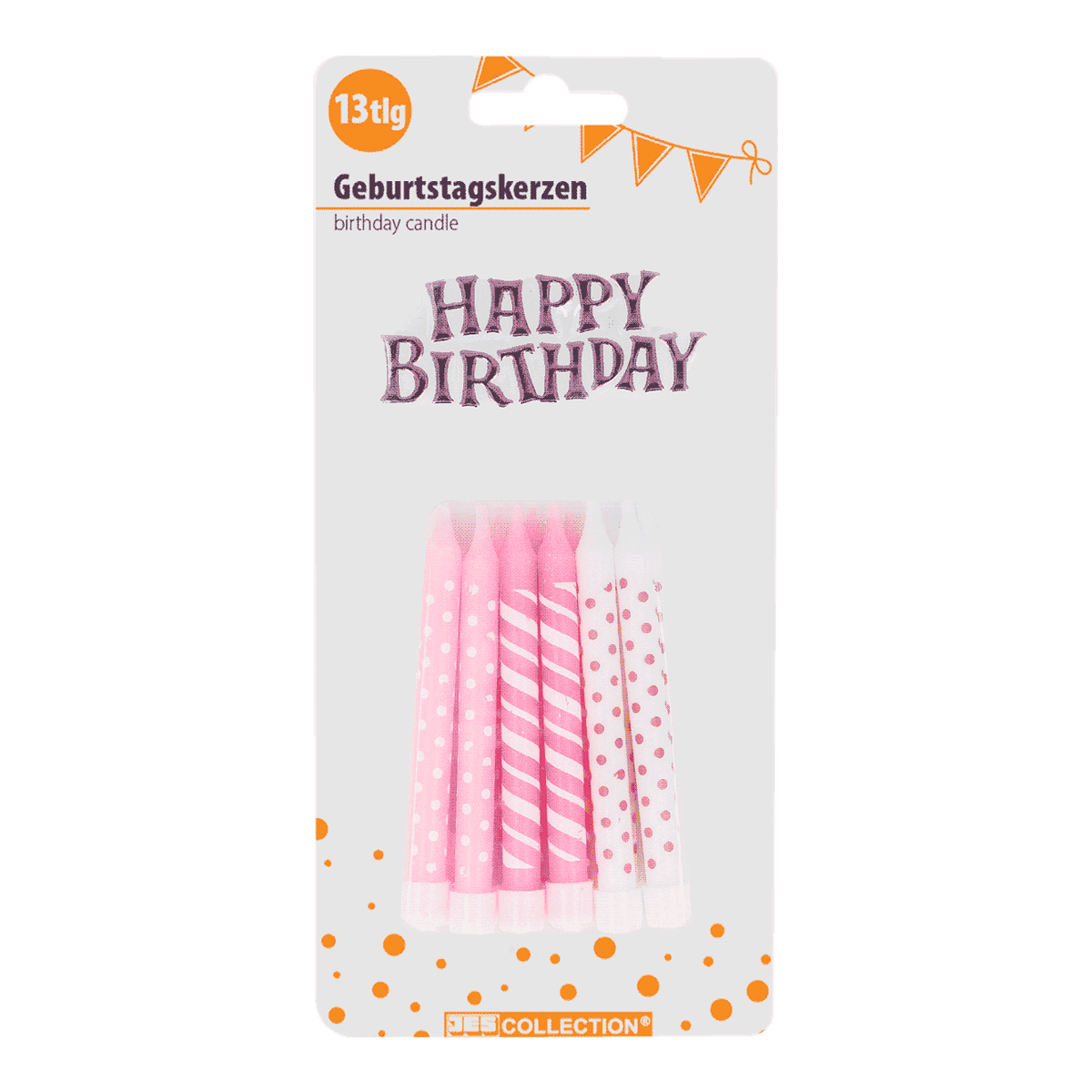 Birthday-Kerzen, Rosenrote Kerzen, Pünktchen-Muster, Gestreift, Packung Kerzen,  birthday candle,  kerzen set,  pinke kerzen,  gestreifte kerzen,  pünktchen kerzen
