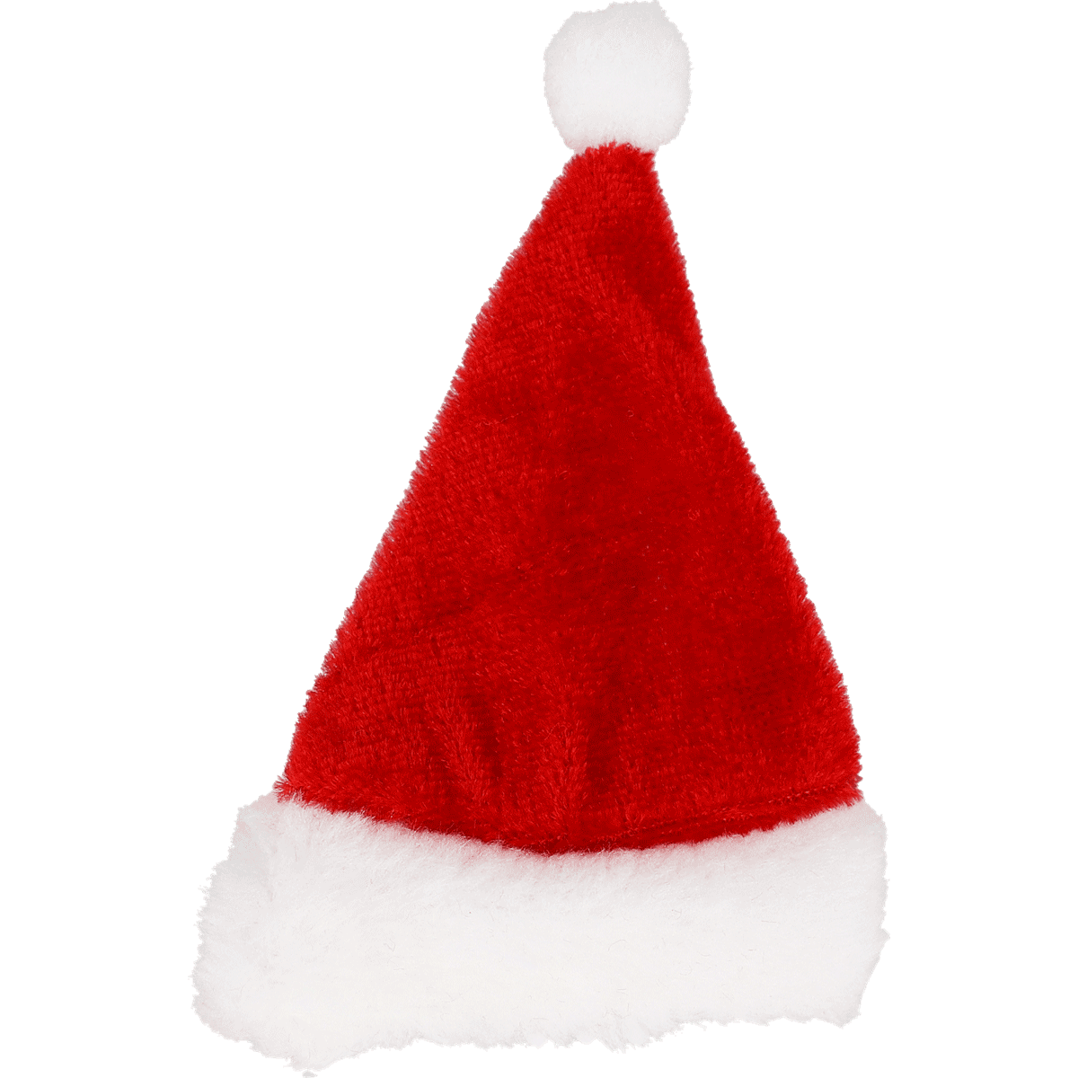 Santa-Hut, roter Hut, flauschig, weiße Kante, POMPOM